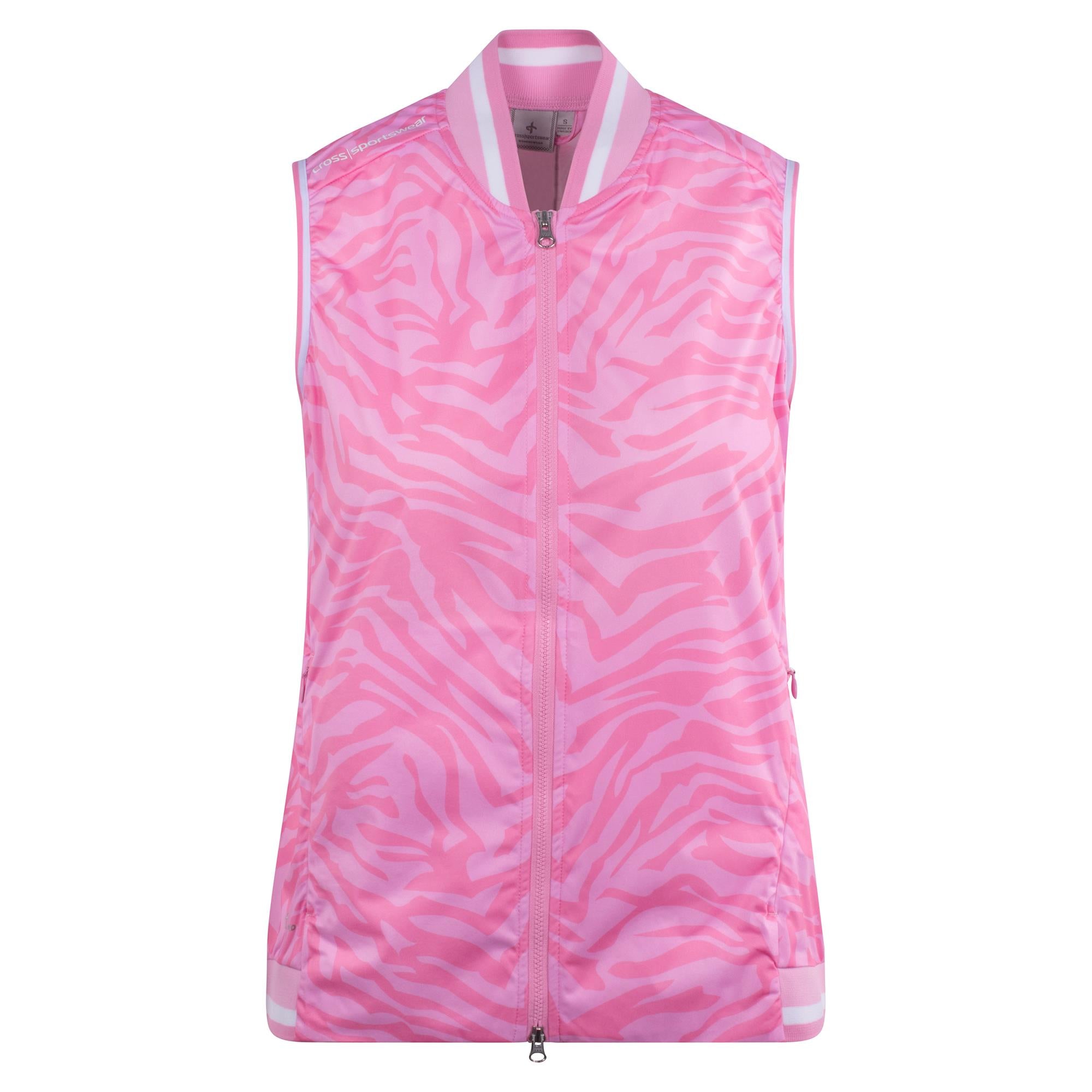Cross Storm Lightweight Ladies Golf Vest Pink Zebra