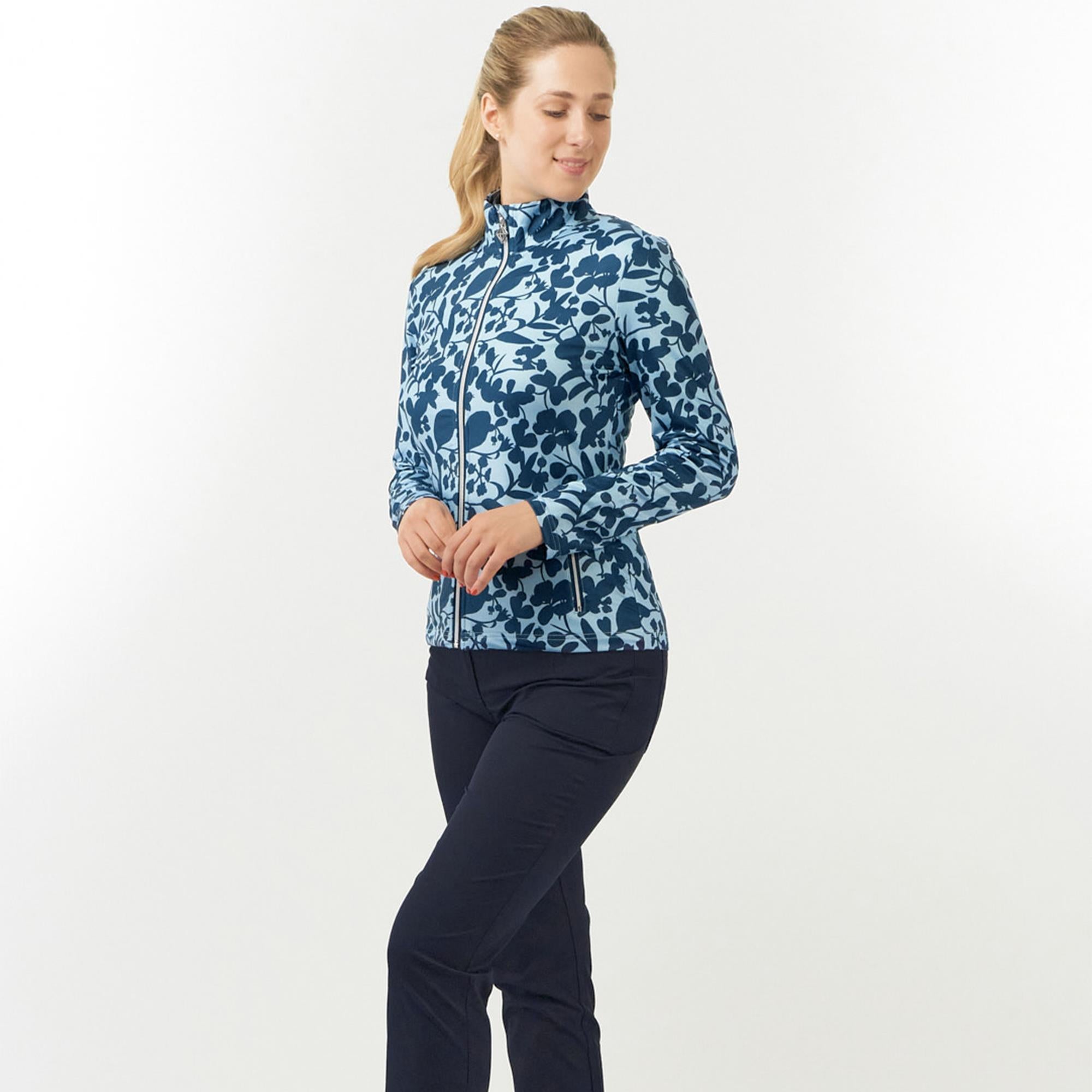 Pure Golf Auttie Winterweight Ladies Golf Mid Layer Midnight Rose Navy