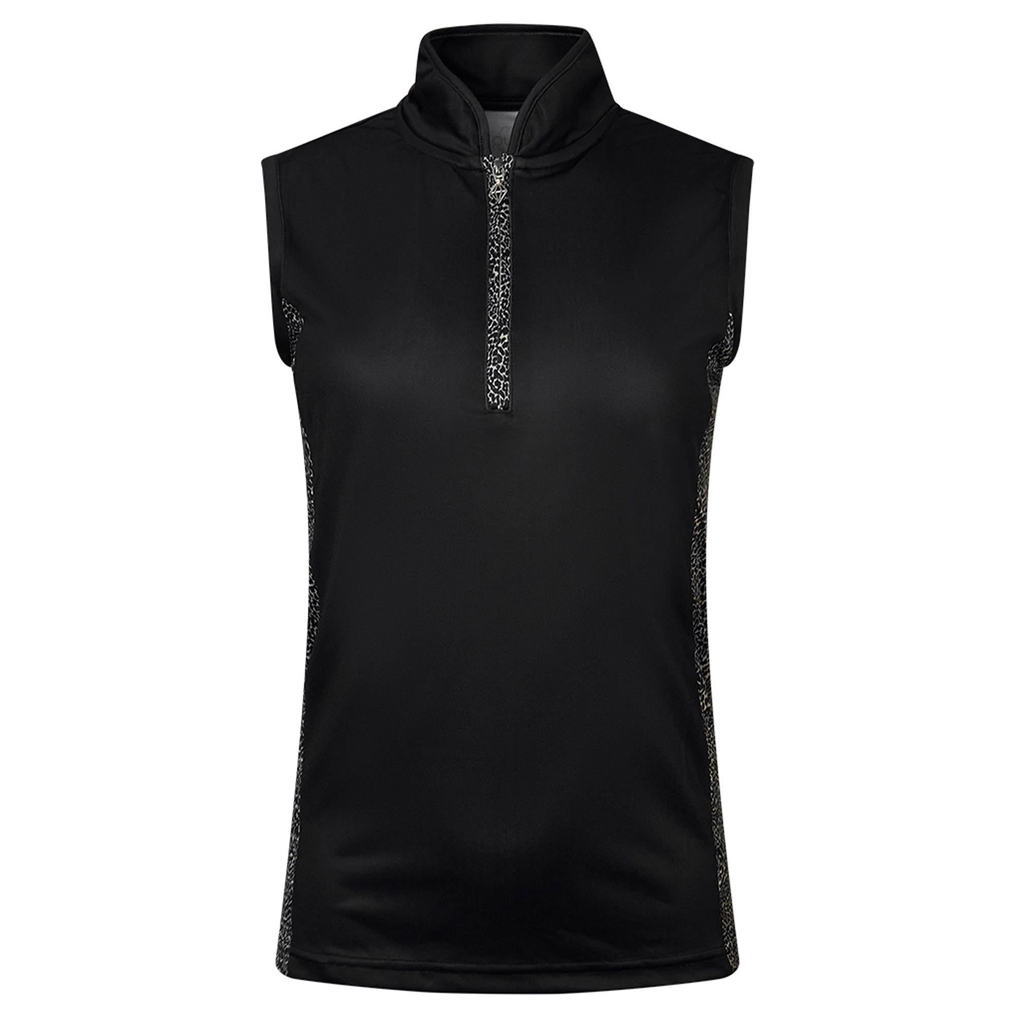 Pure Golf Elise Sleeveless Polo Shirt Black