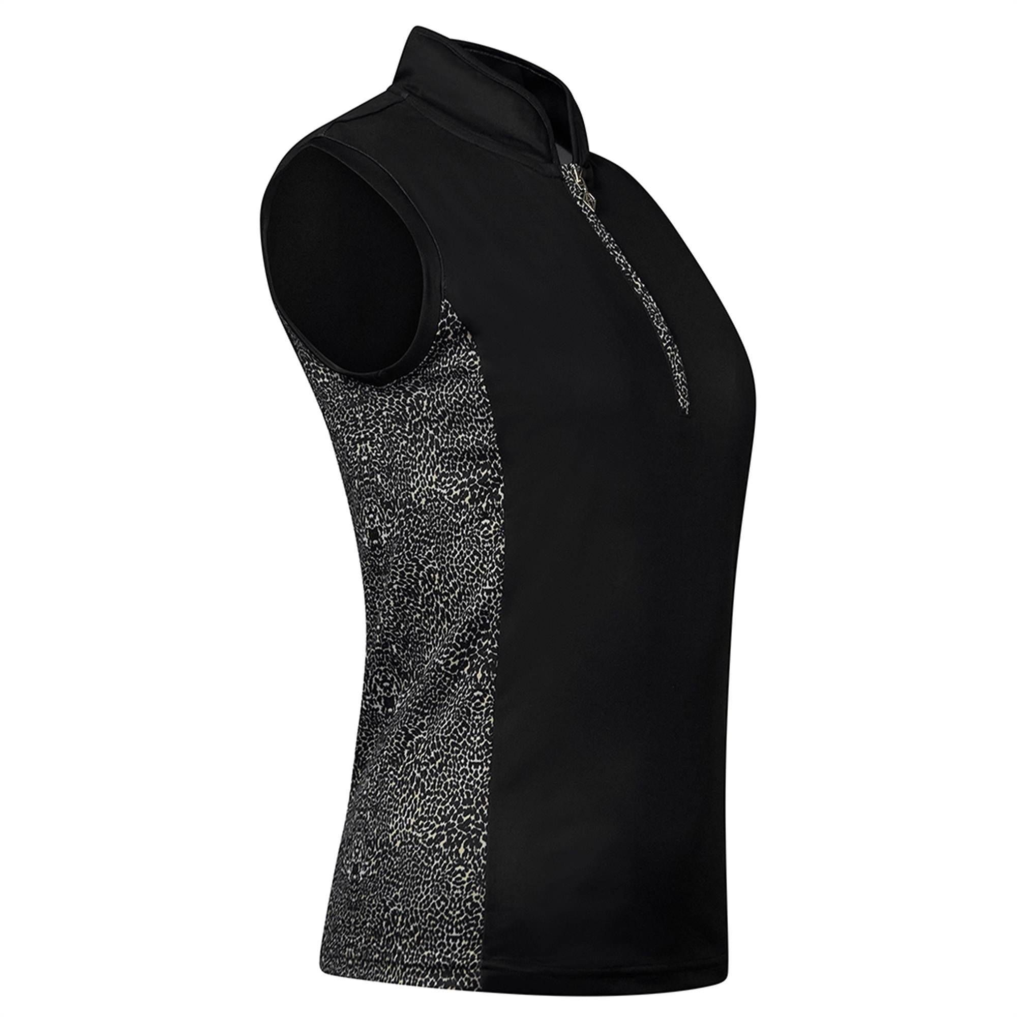 Pure Golf Elise Sleeveless Polo Shirt Black