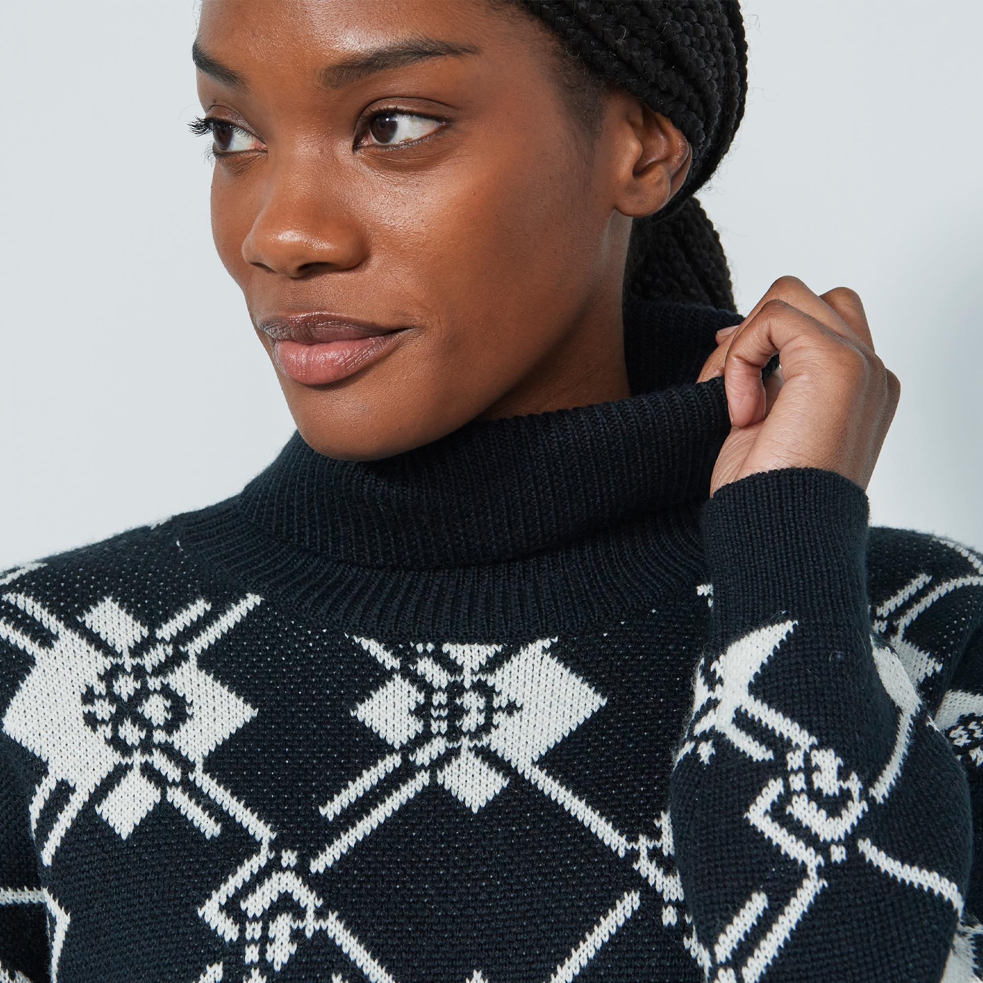 Daily Sports Acari Ladies Roll Neck Knitted Golf Pullover Black