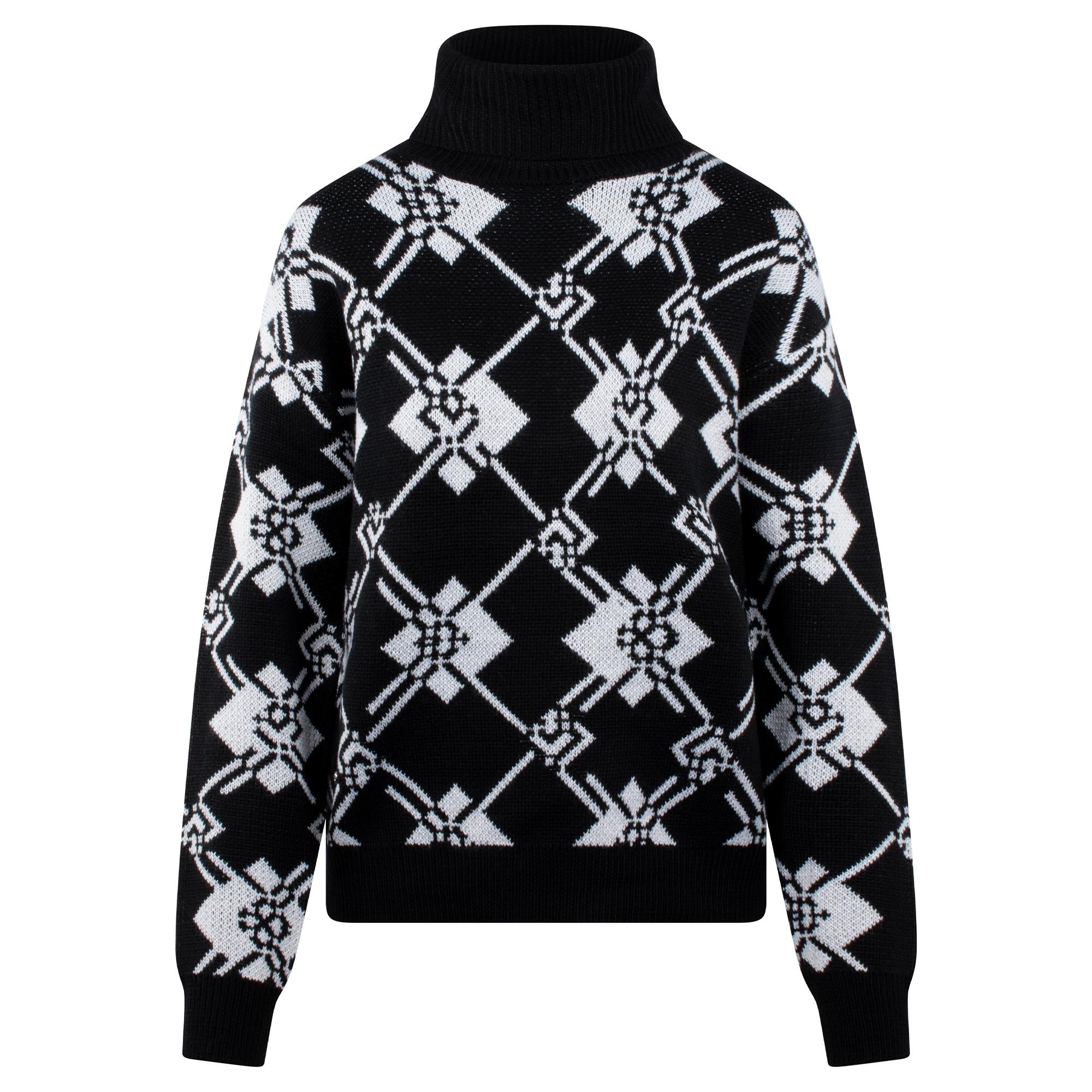 Daily Sports Acari Ladies Roll Neck Knitted Golf Pullover Black