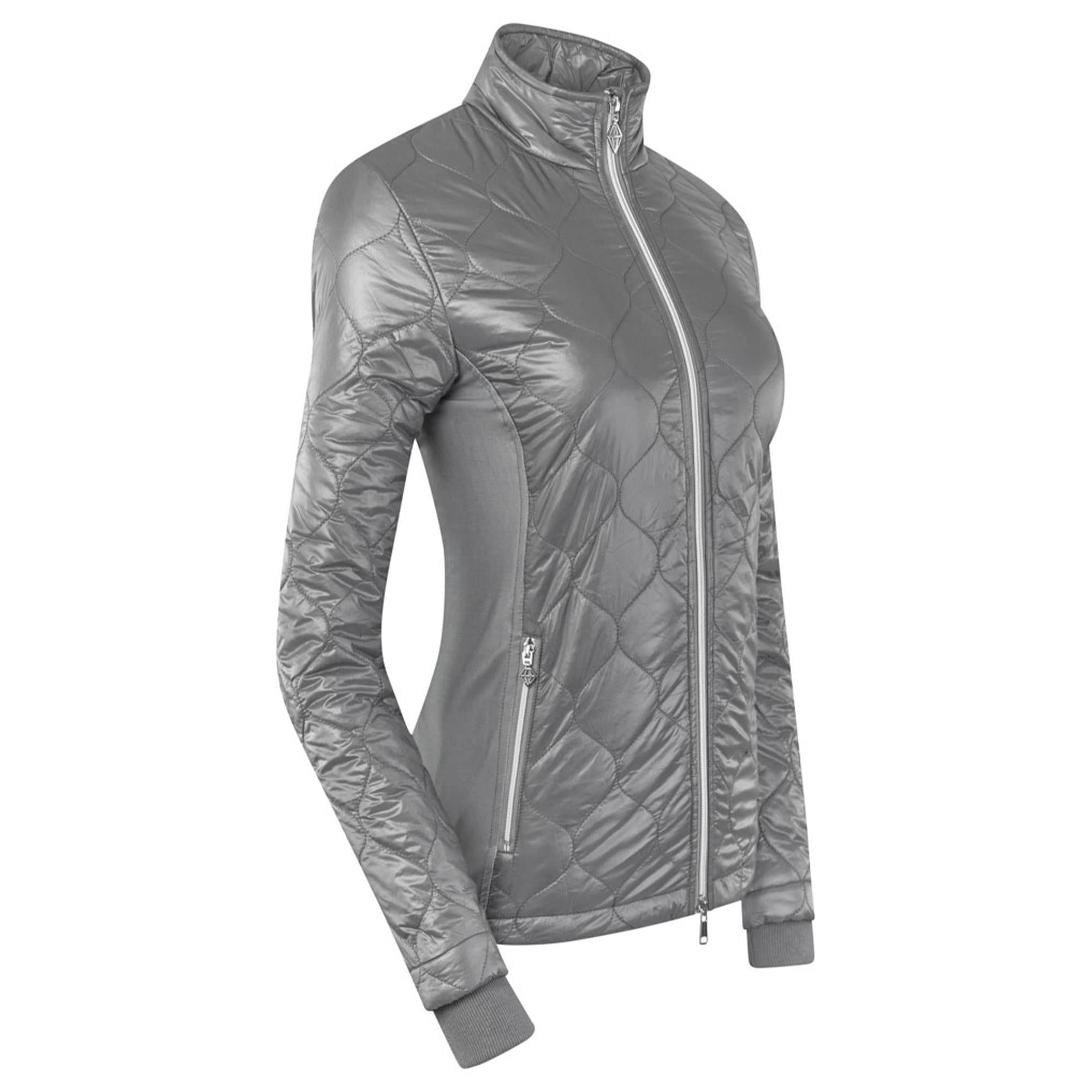 Pure Golf Bronwyn Quilted Ladies Golf Jacket Charcoal Grey