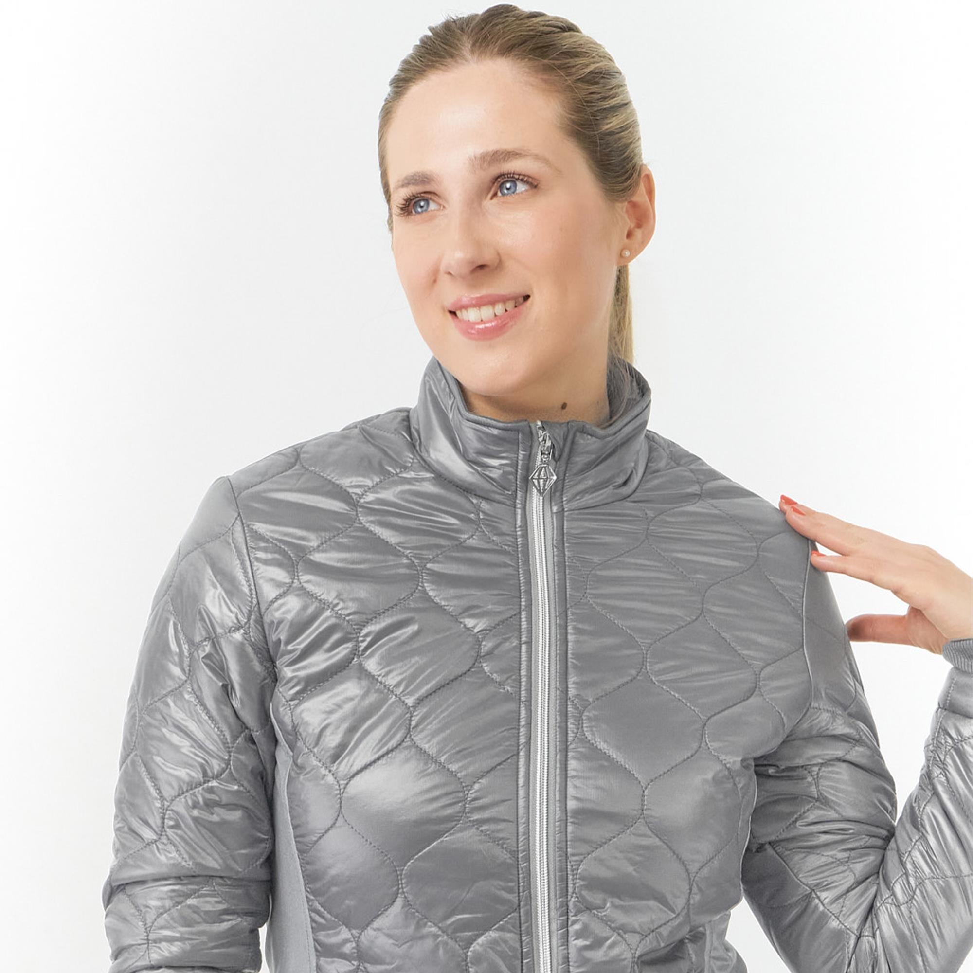 Pure Golf Bronwyn Quilted Ladies Golf Jacket Charcoal Grey