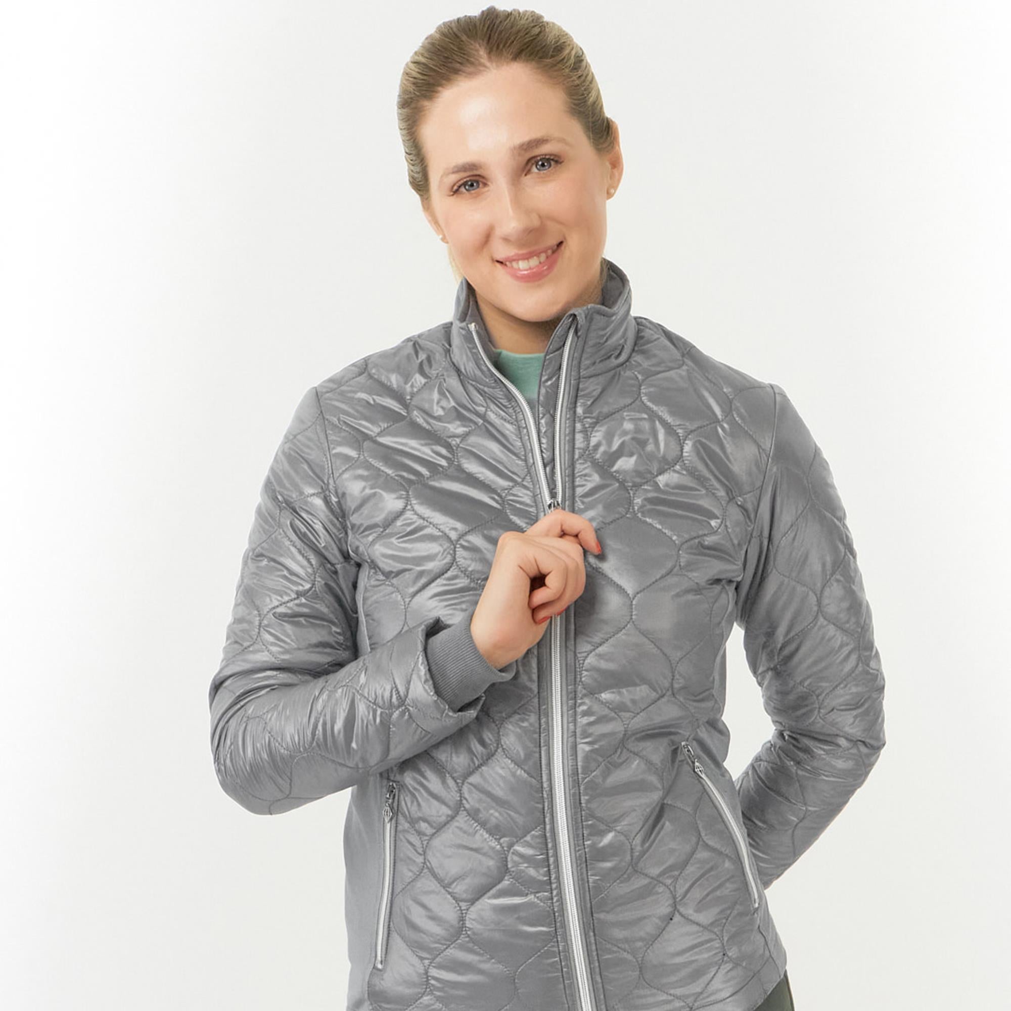 Pure Golf Bronwyn Quilted Ladies Golf Jacket Charcoal Grey