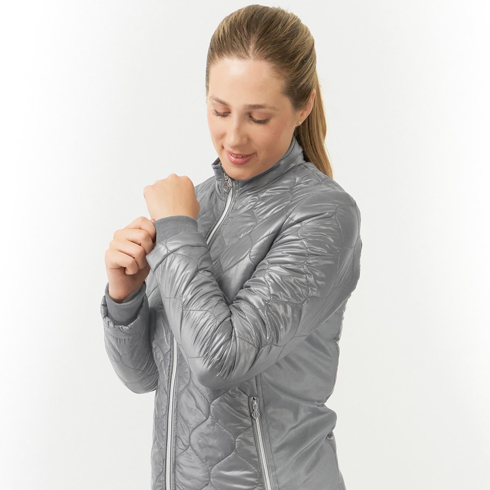 Pure Golf Bronwyn Quilted Ladies Golf Jacket Charcoal Grey