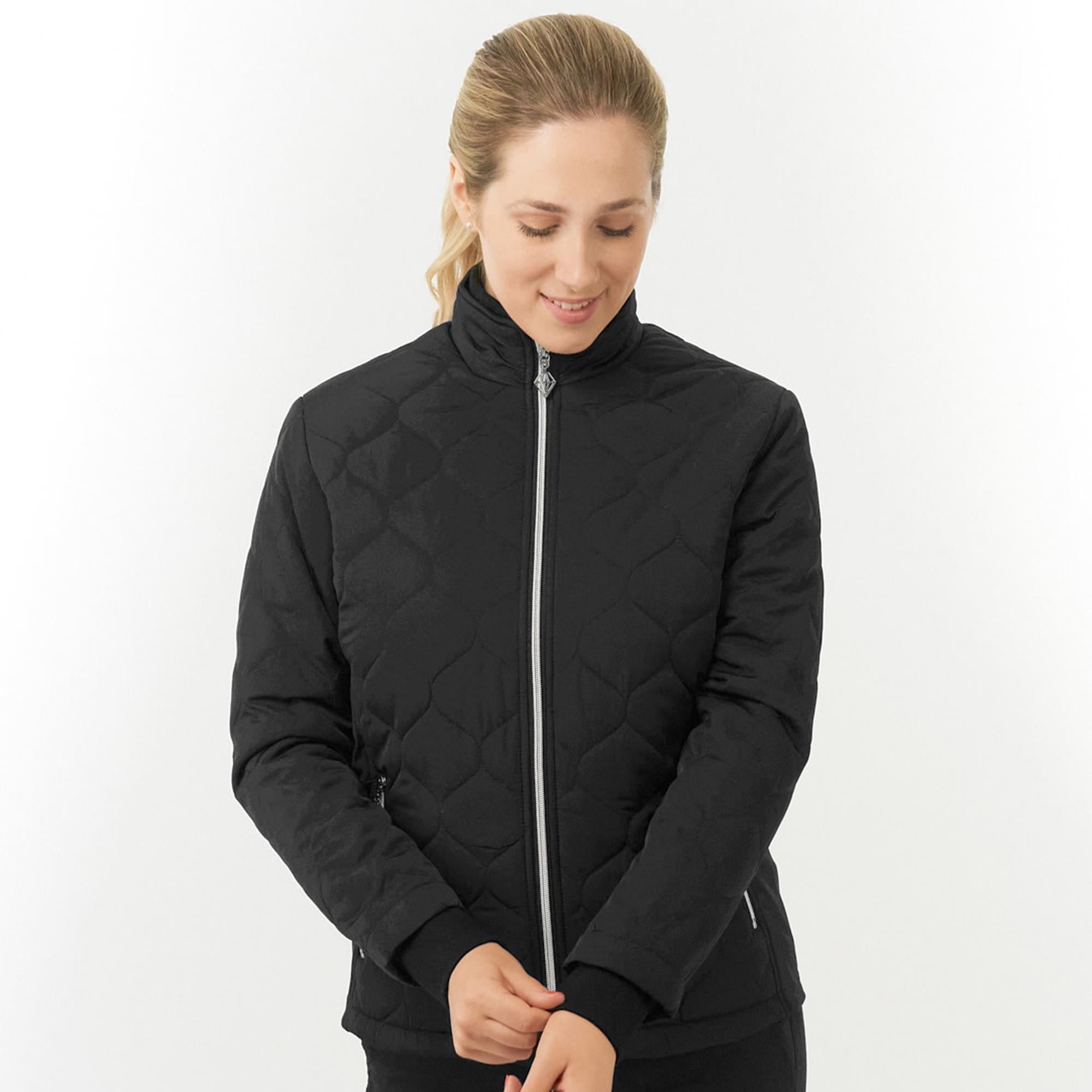 Pure Golf Bronwyn Quilted Ladies Golf Jacket Black
