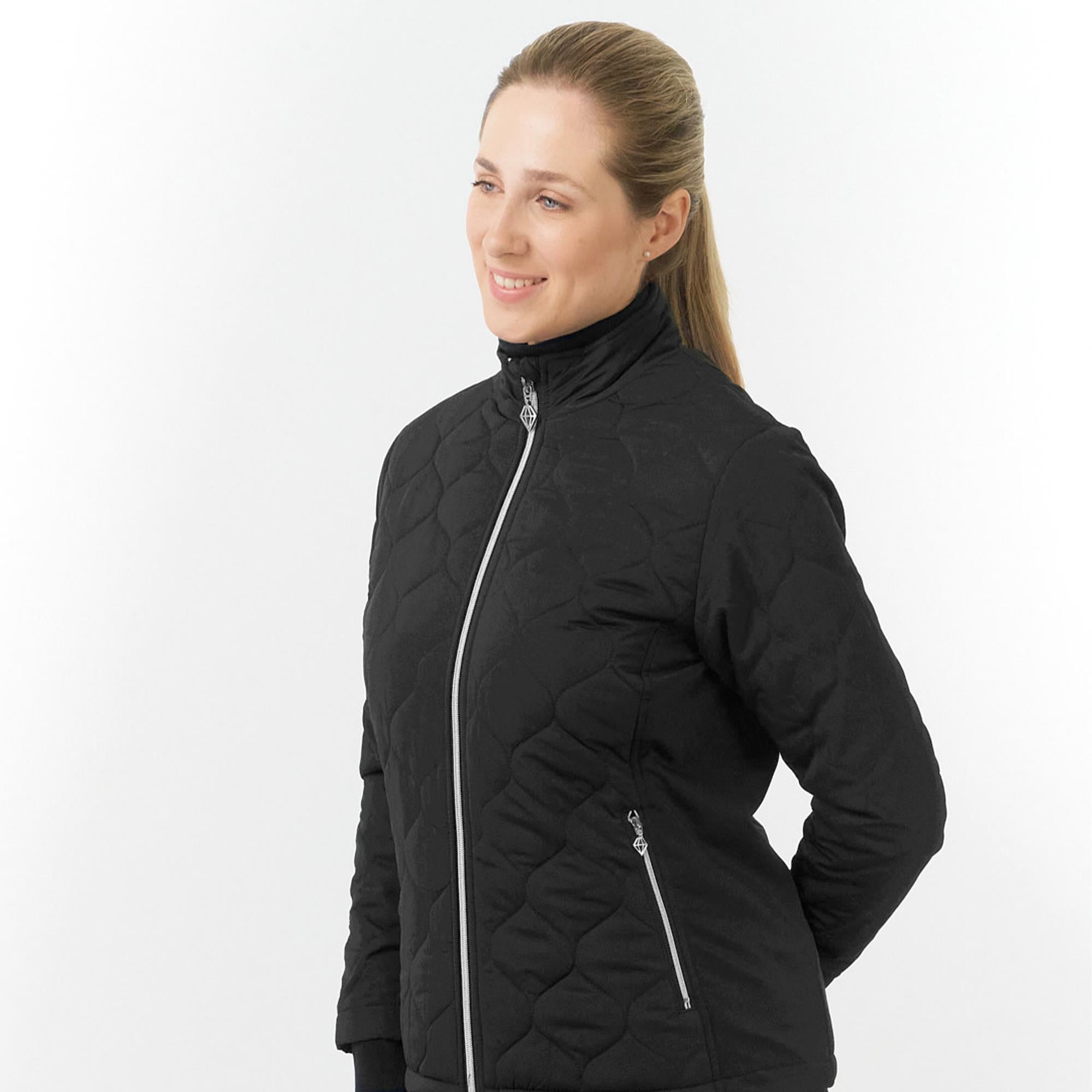 Pure Golf Bronwyn Quilted Ladies Golf Jacket Black
