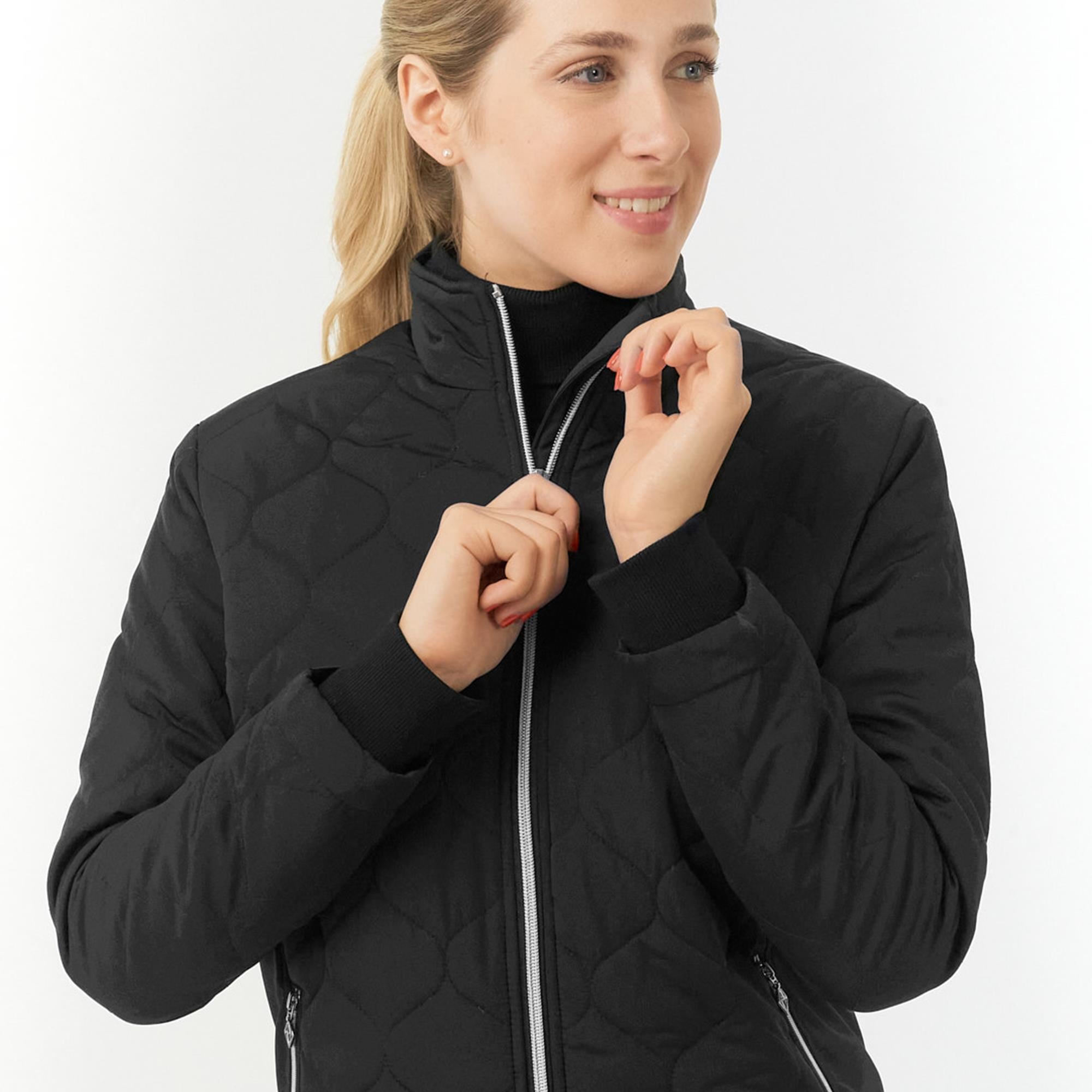 Pure Golf Bronwyn Quilted Ladies Golf Jacket Black