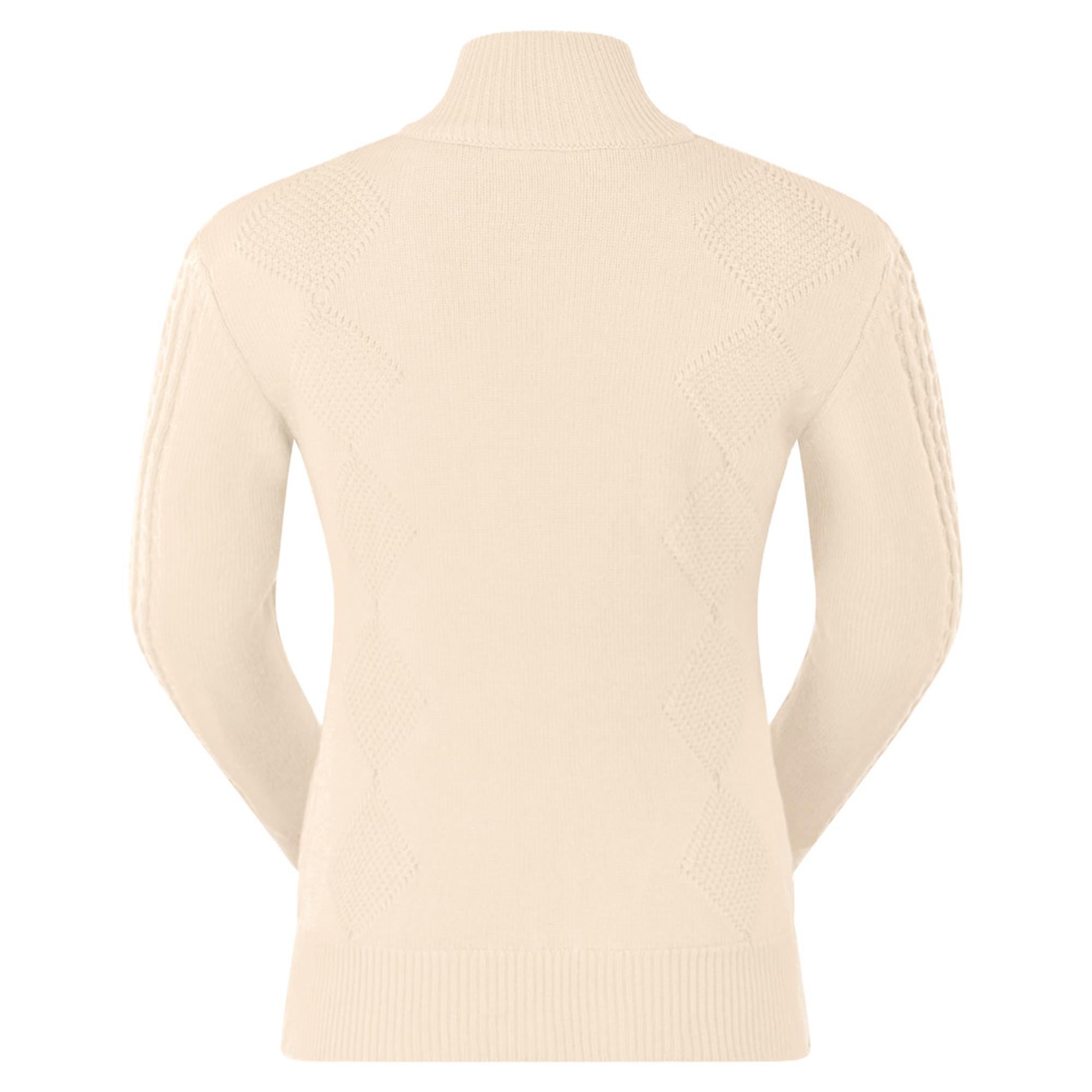 Pure Golf Sorrell Cable Knit Lined Ladies Golf Jumper Champagne