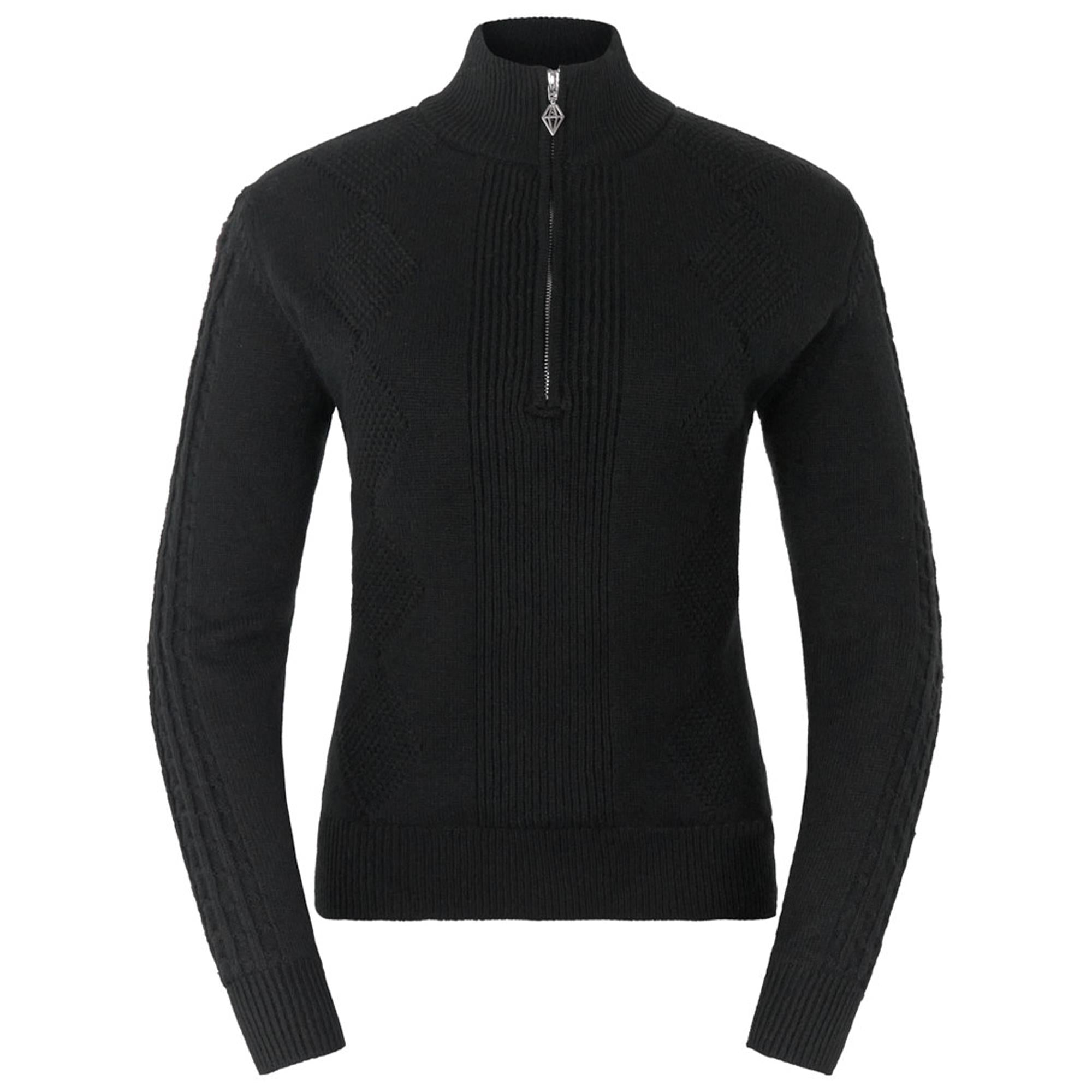 Pure Golf Sorrell Cable Knit Lined Ladies Golf Jumper Black