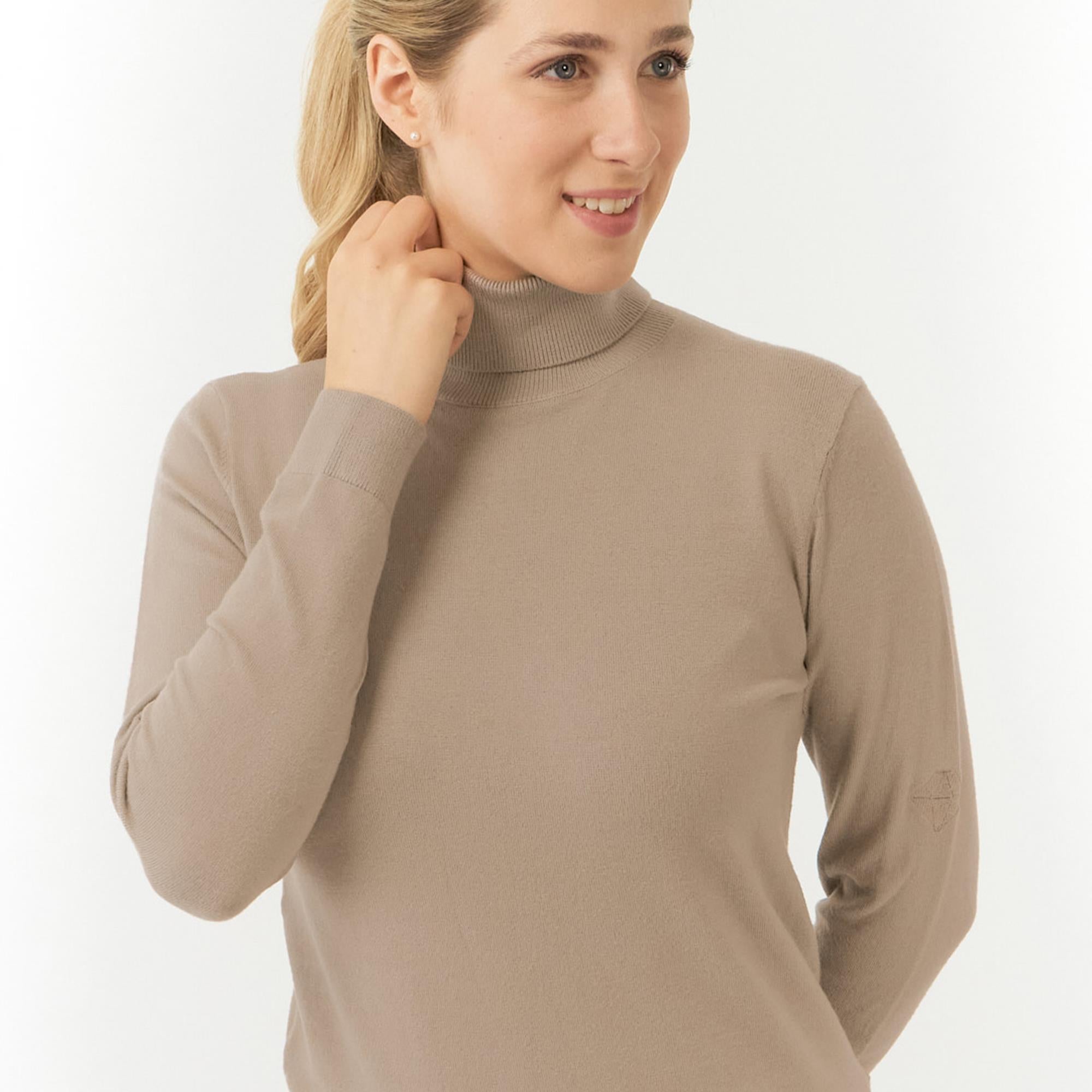 Pure Golf Simone Ladies Golf Roll Neck Cappuccino