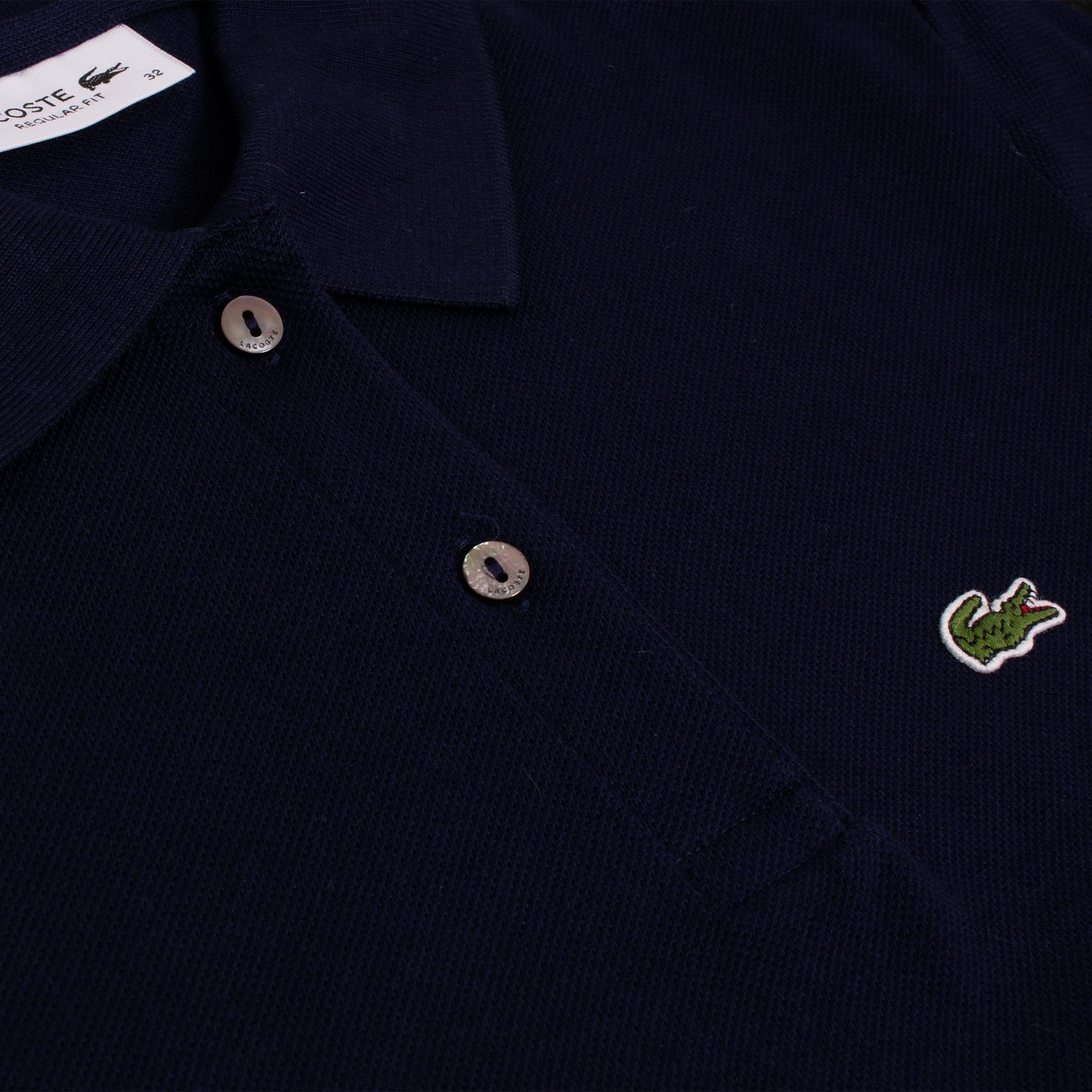 Ladies Lacoste Regular Fit Soft Cotton Petit Piqué Polo Shirt Navy Blue