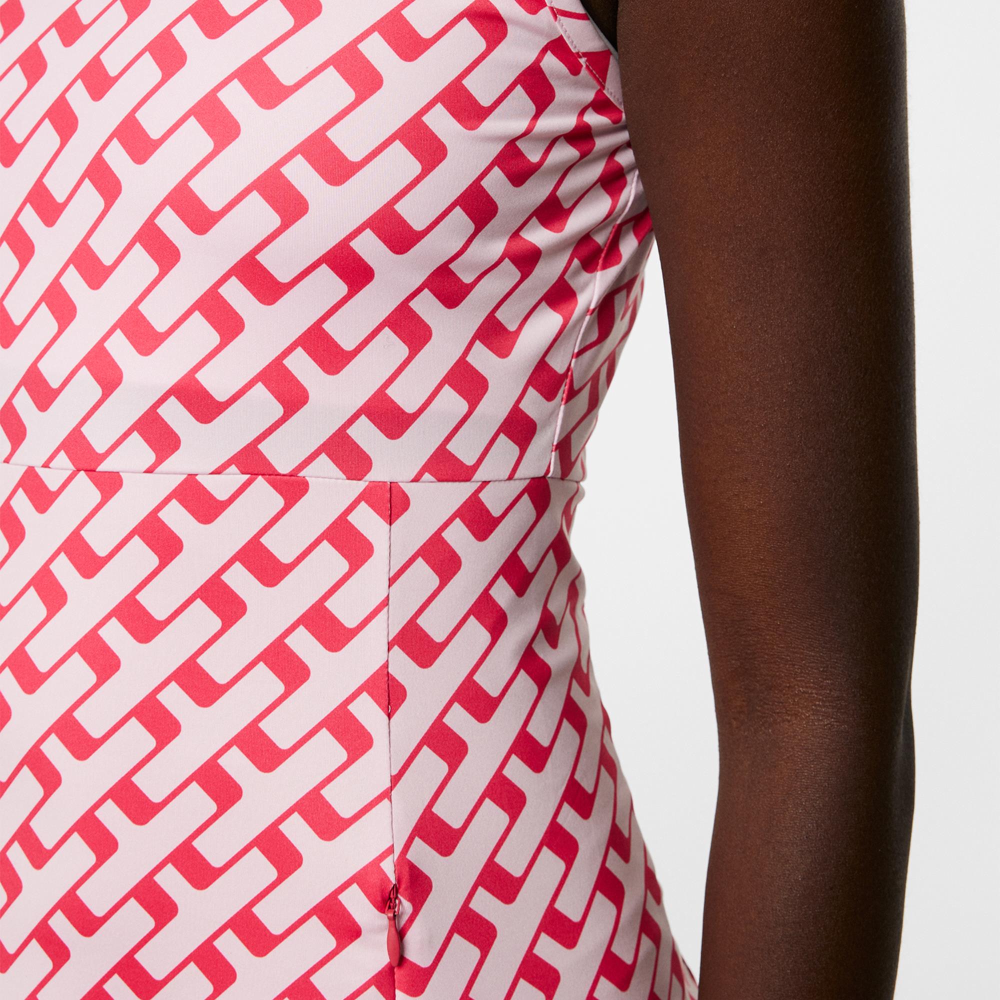 J Lindeberg Cora Print Ladies Golf Dress Tour Geo Pink