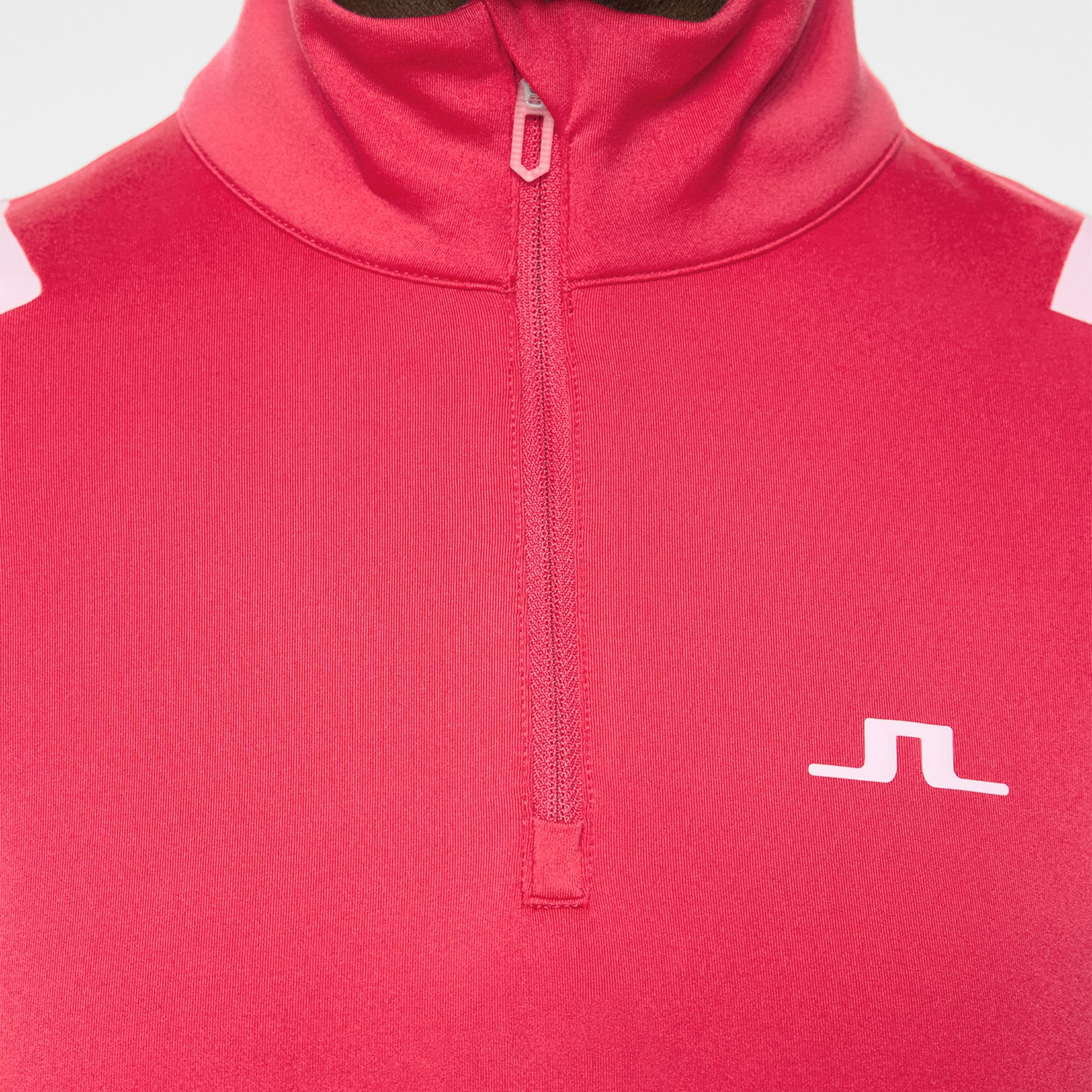 J Lindeberg Mae Quarter Zip Ladies Golf Mid Layer Azalea