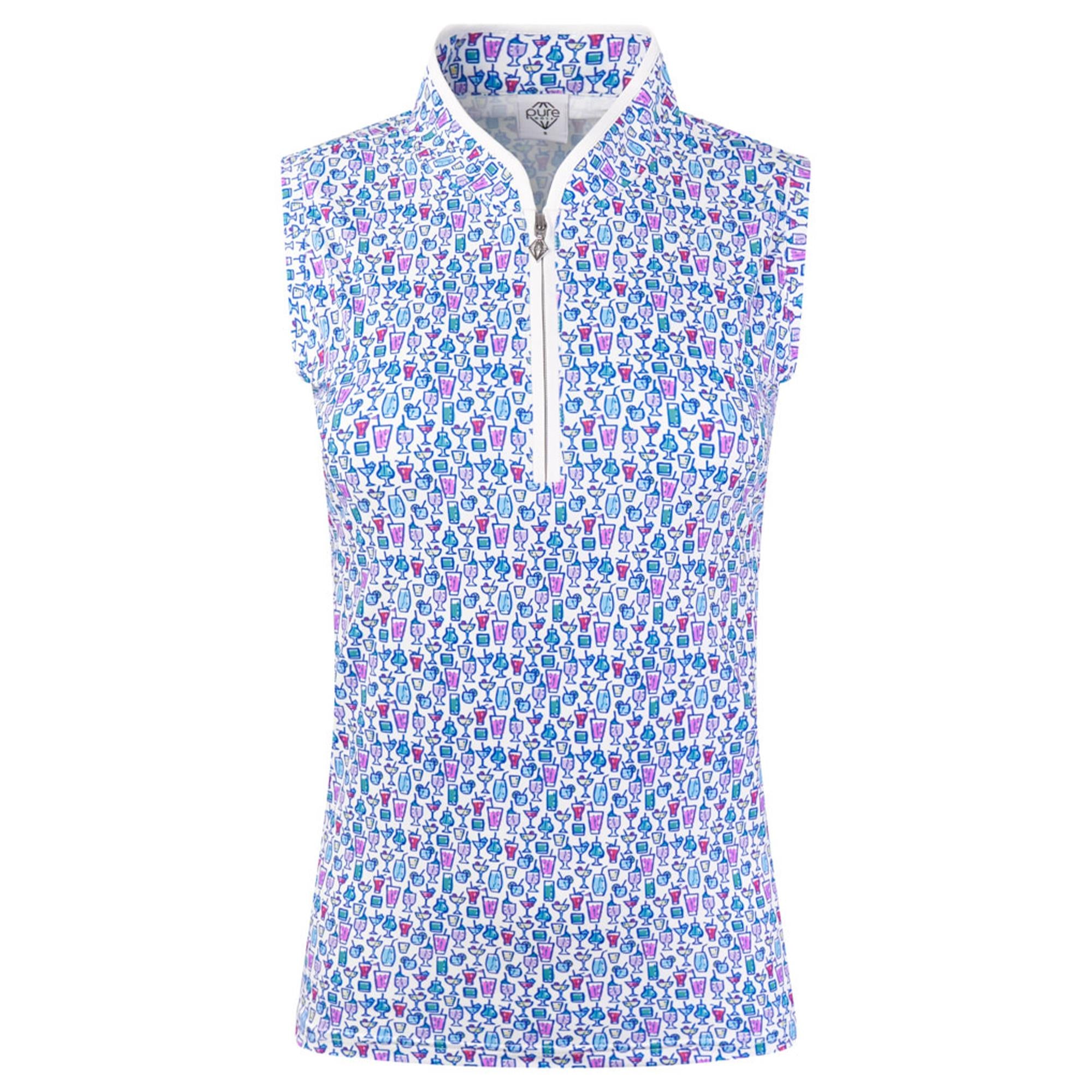 Pure Golf Rise Ladies Sleeveless Golf Polo Shirt Over Eighteen