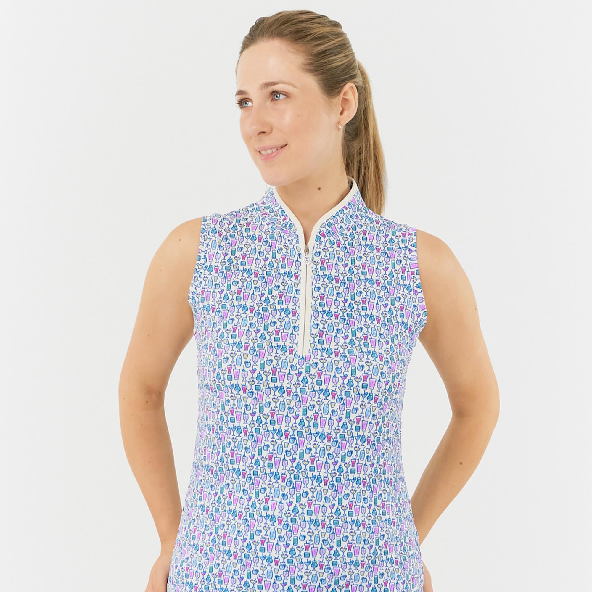 Pure Golf Rise Ladies Sleeveless Golf Polo Shirt Over Eighteen