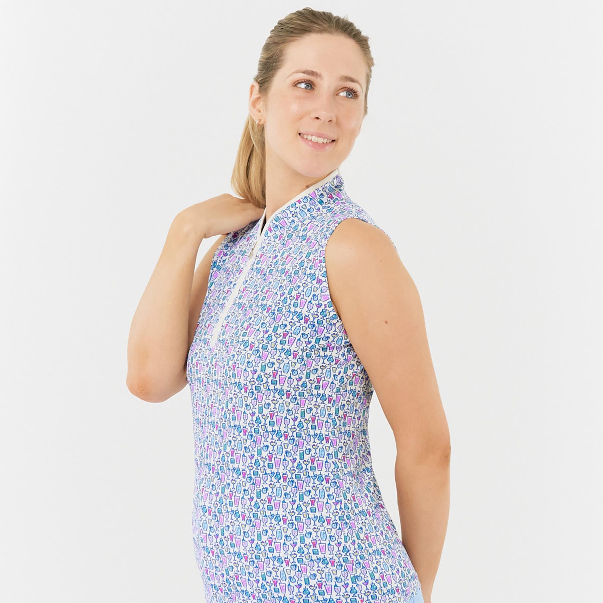 Pure Golf Rise Ladies Sleeveless Golf Polo Shirt Over Eighteen