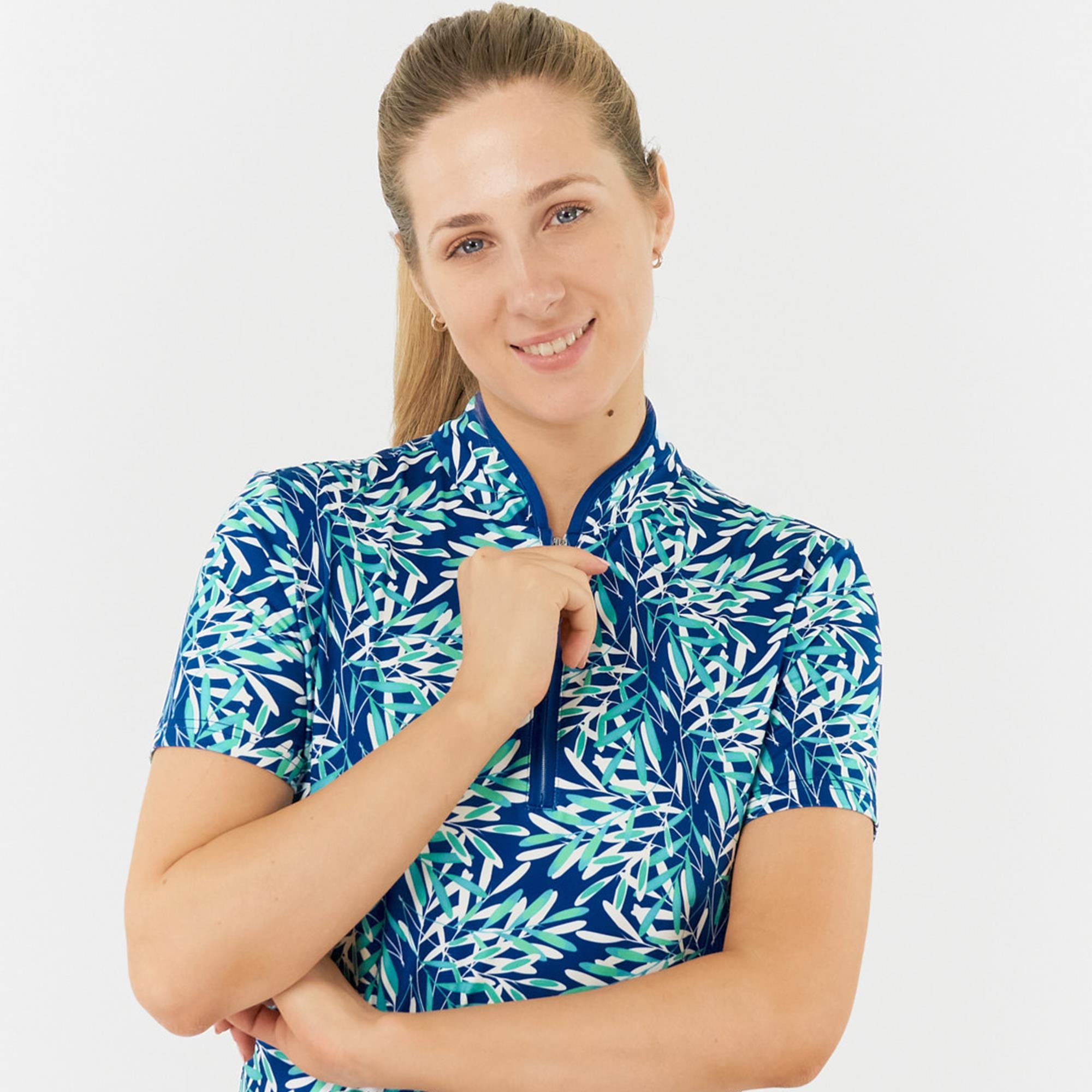 Pure Golf Ellen Ladies Golf Polo Shirt Floating Palms Yale
