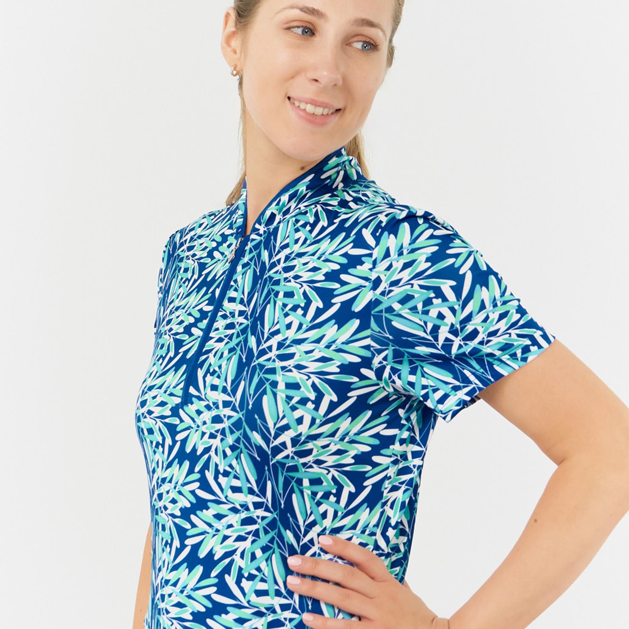 Pure Golf Ellen Ladies Golf Polo Shirt Floating Palms Yale