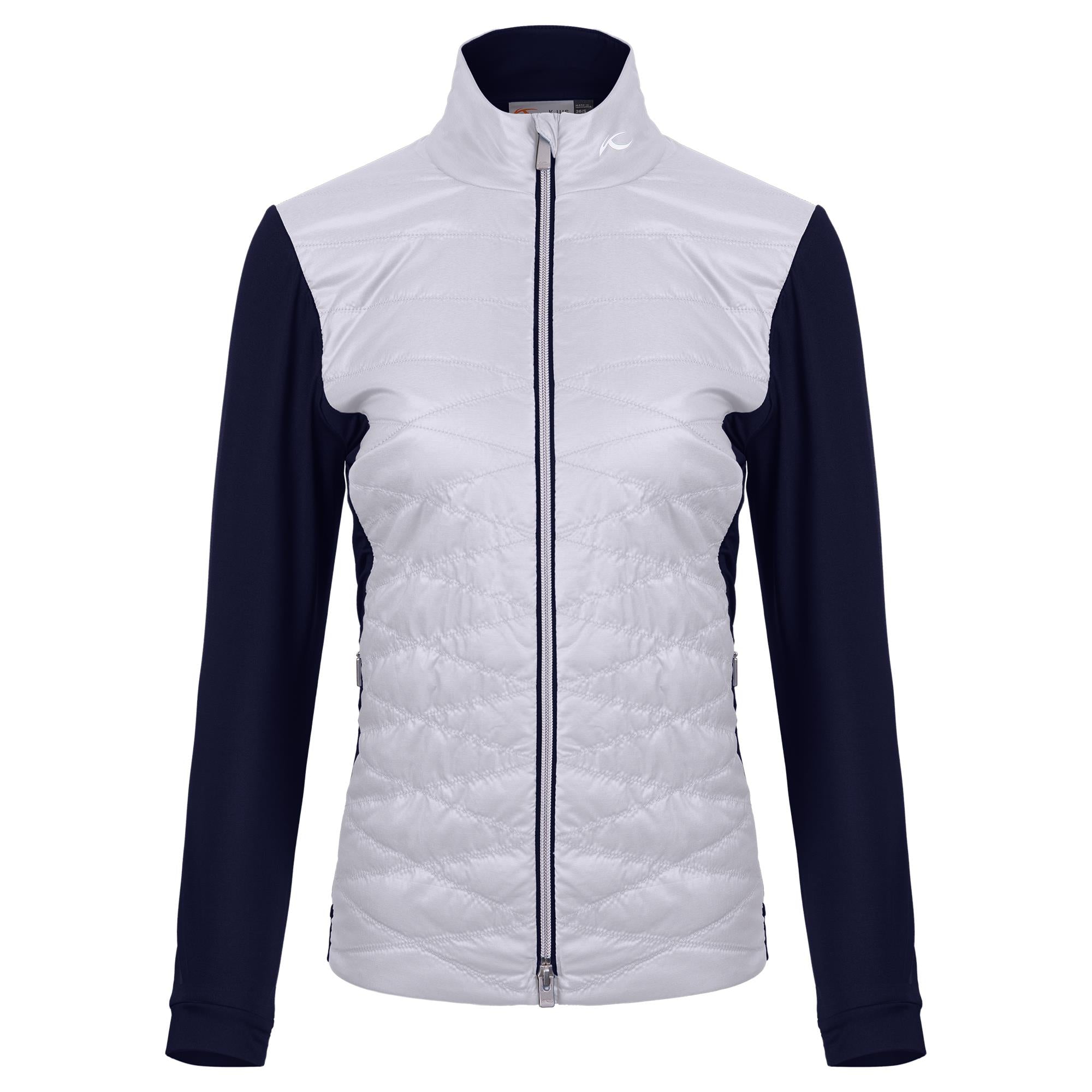 KJUS Retention Ladies Insulated Golf Jacket White/Atlanta Blue