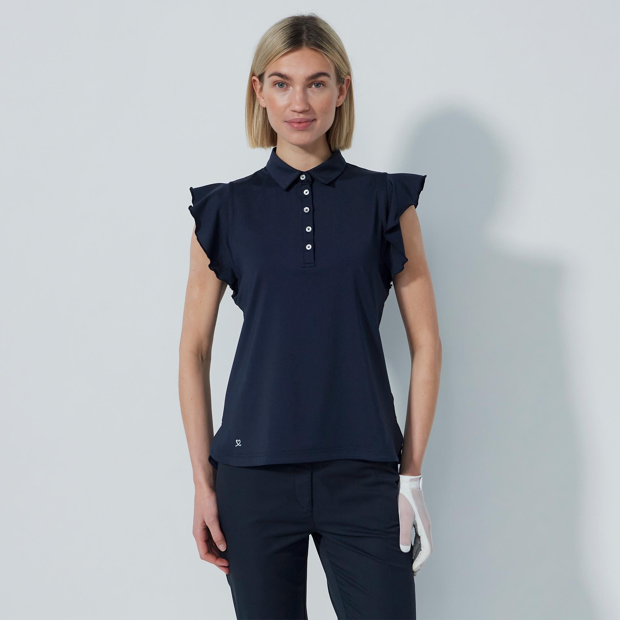 Daily Sports Luxe Ladies Sleeveless Golf Polo Shirt Navy
