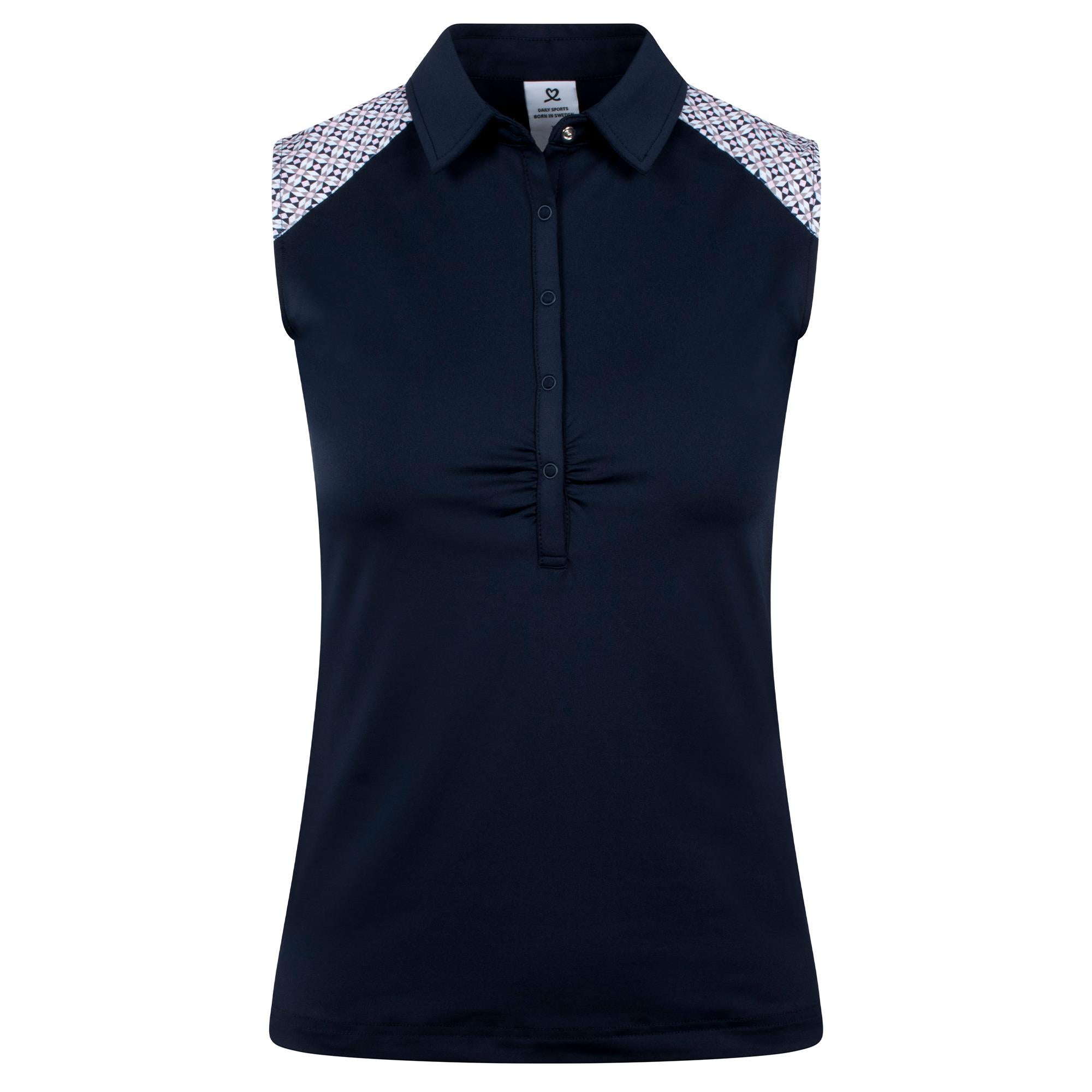 Daily Sports Chic Ladies Sleeveless Golf Polo Shirt Navy