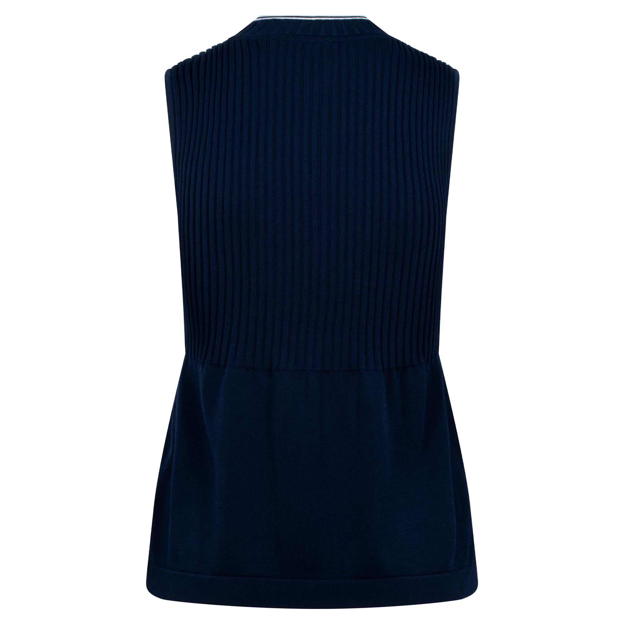 Daily Sports Awara Knit Ladies Sleeveless Golf Polo Shirt Navy