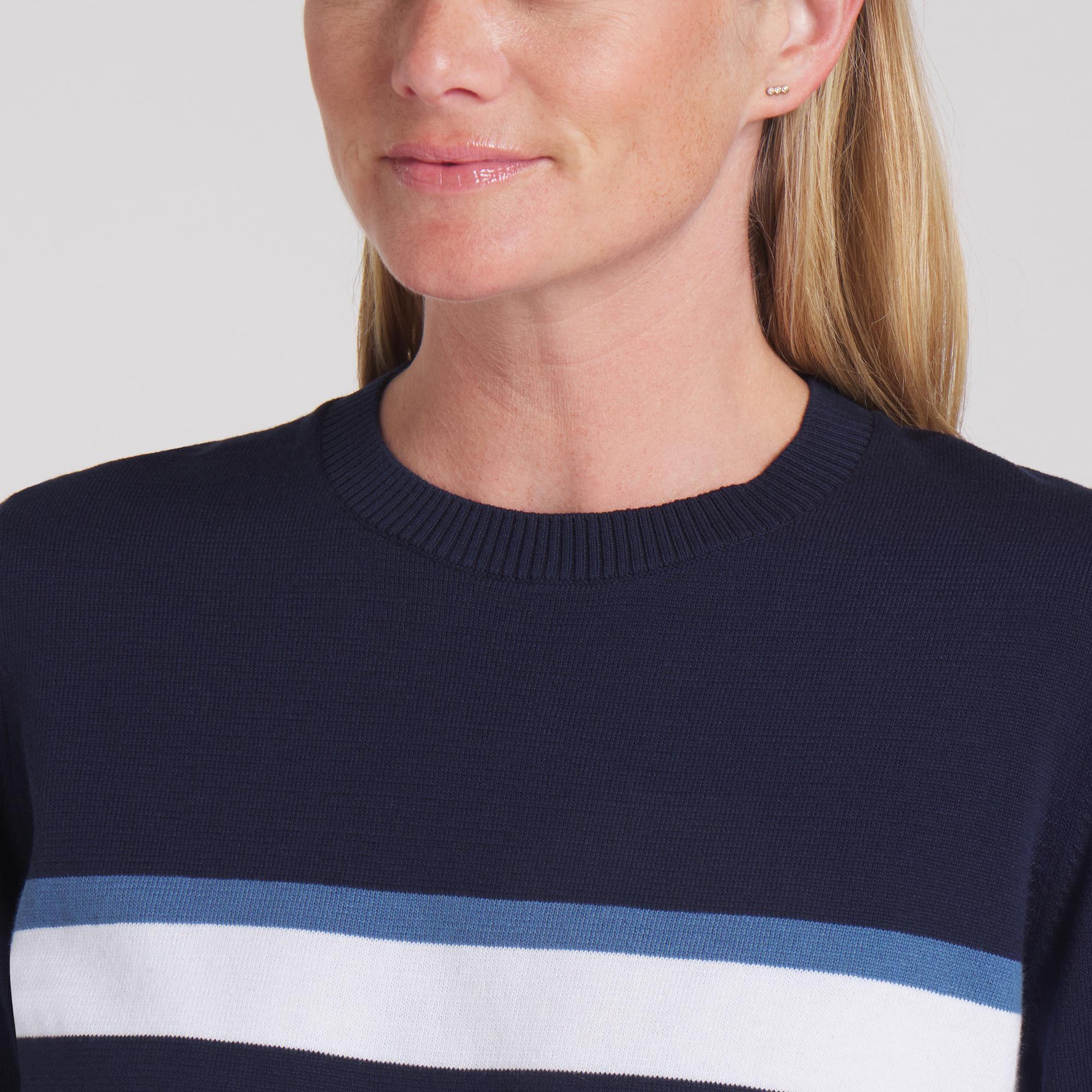 Puma Resort Stripe Ladies Golf Sweater Navy/White