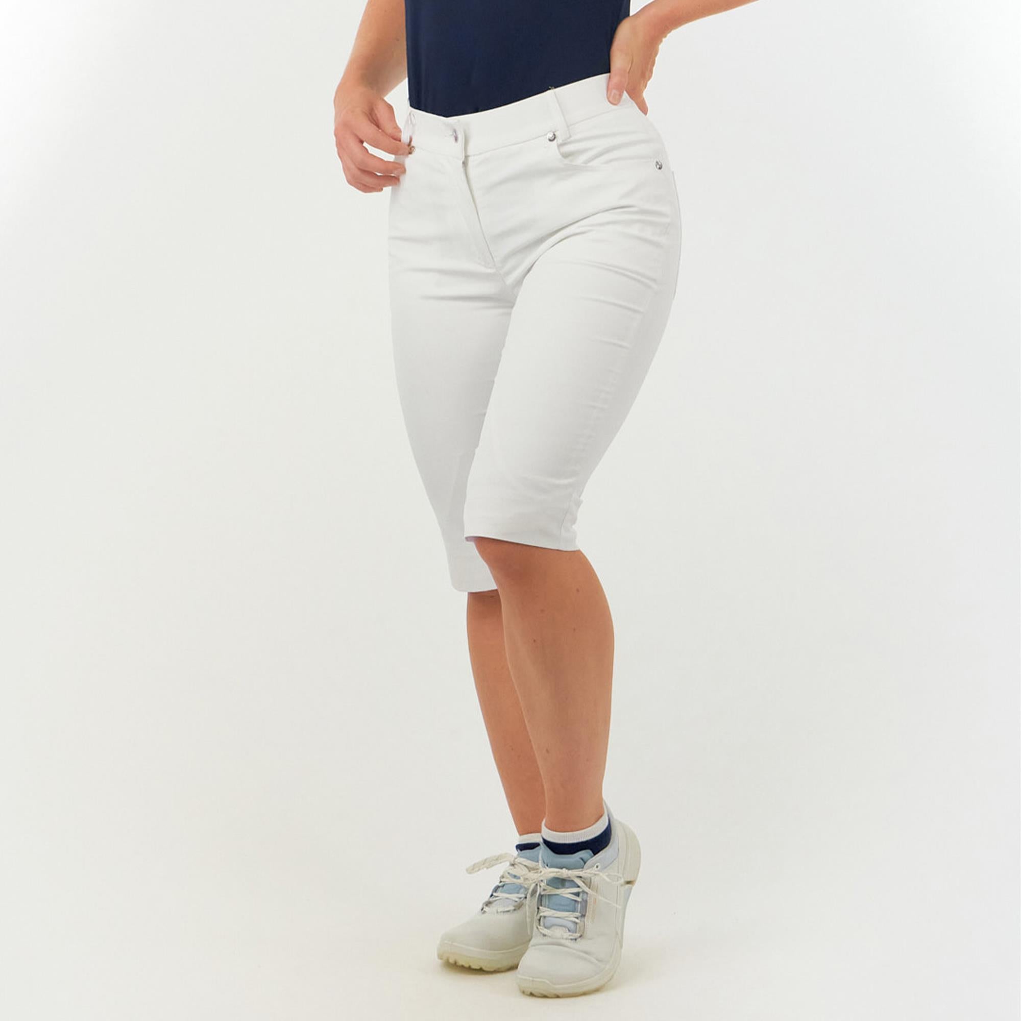 Pure Golf Trust2 Ladies Golf Bermuda Shorts White 60CM