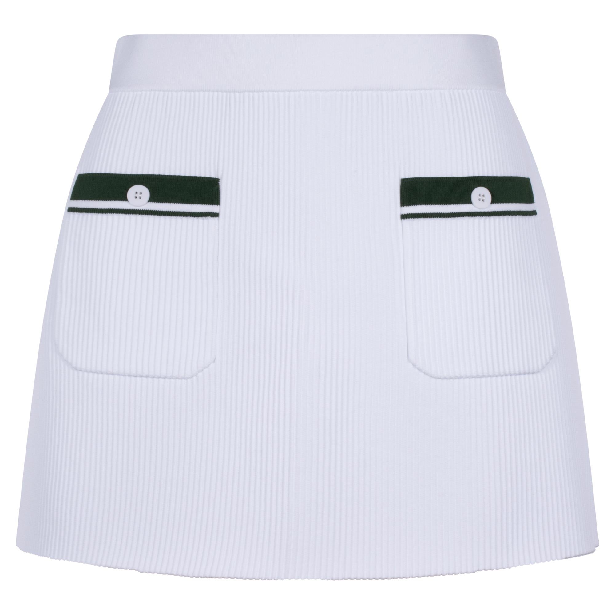 Malbon Golf Luna Rib Knit Ladies Golf Skirt White