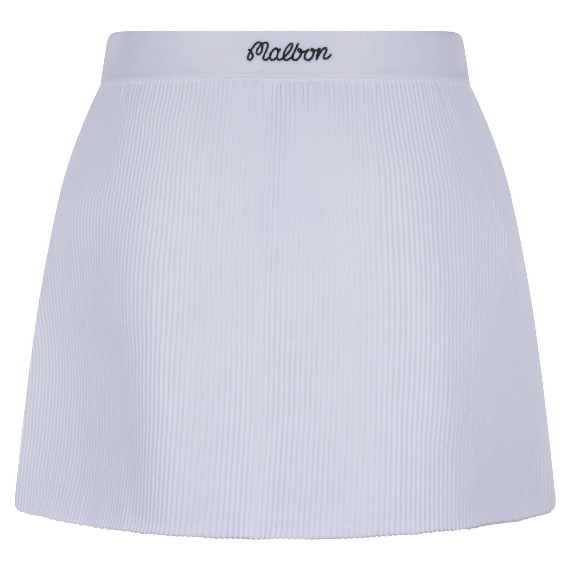 Malbon Golf Luna Rib Knit Ladies Golf Skirt White