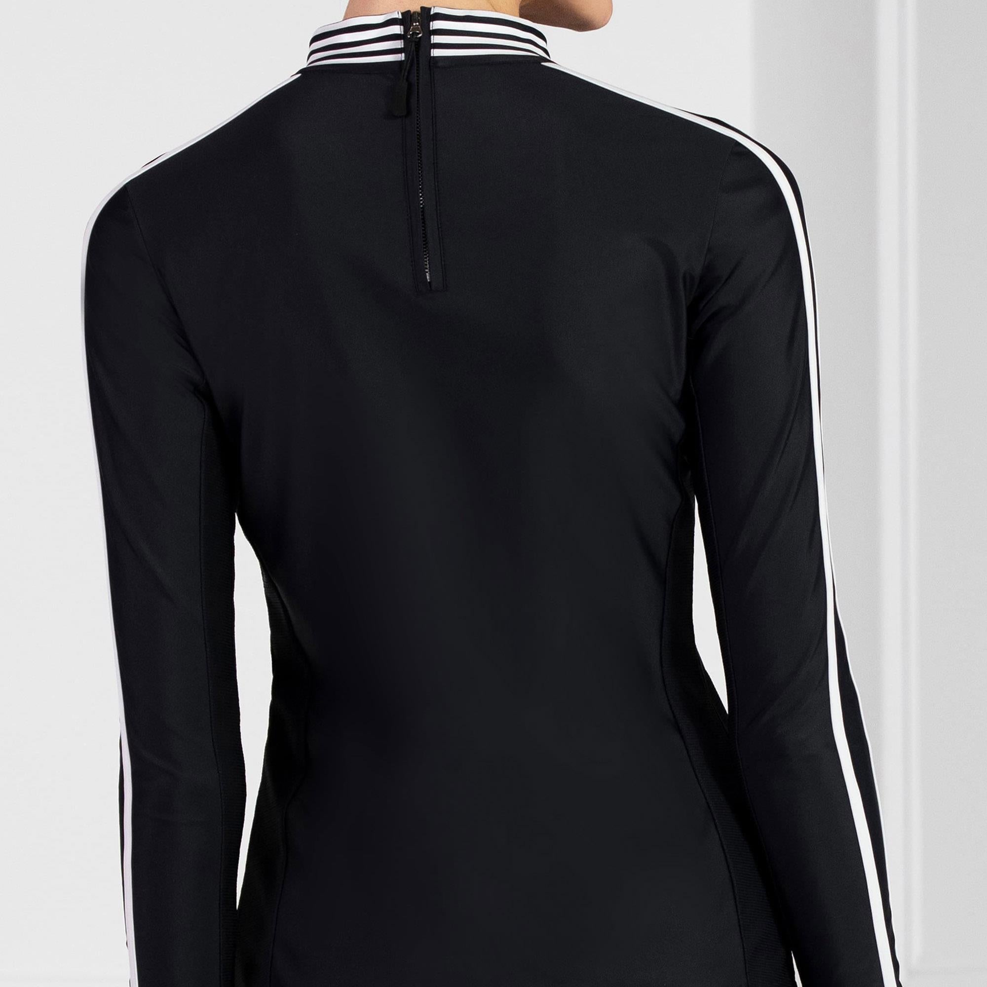 PXG Mock Neck Ladies Long Sleeve Polo Shirt Black