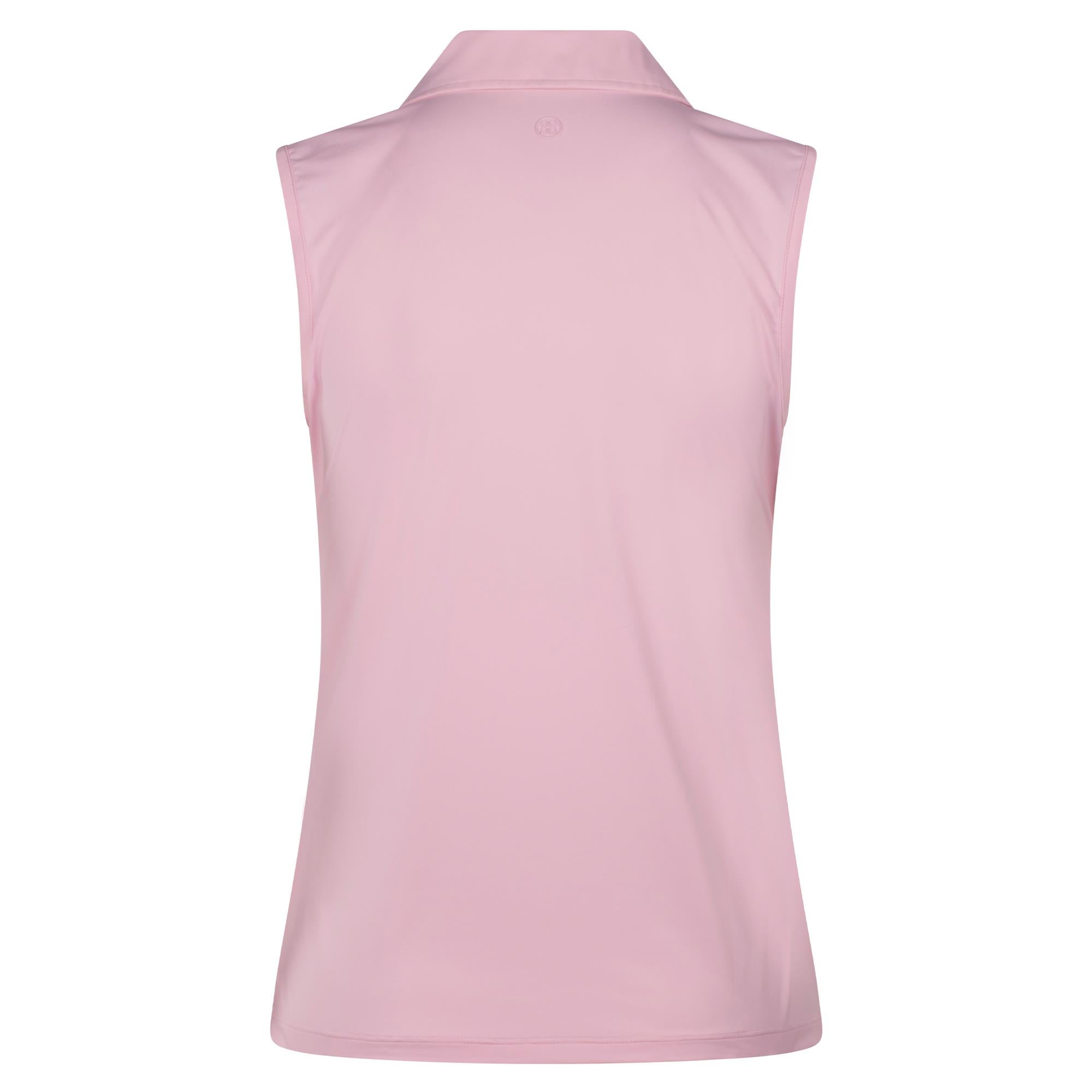 G/FORE Silky Tech Nylon Gradient Heart Ladies Sleeveless Golf Polo Shirt Blush