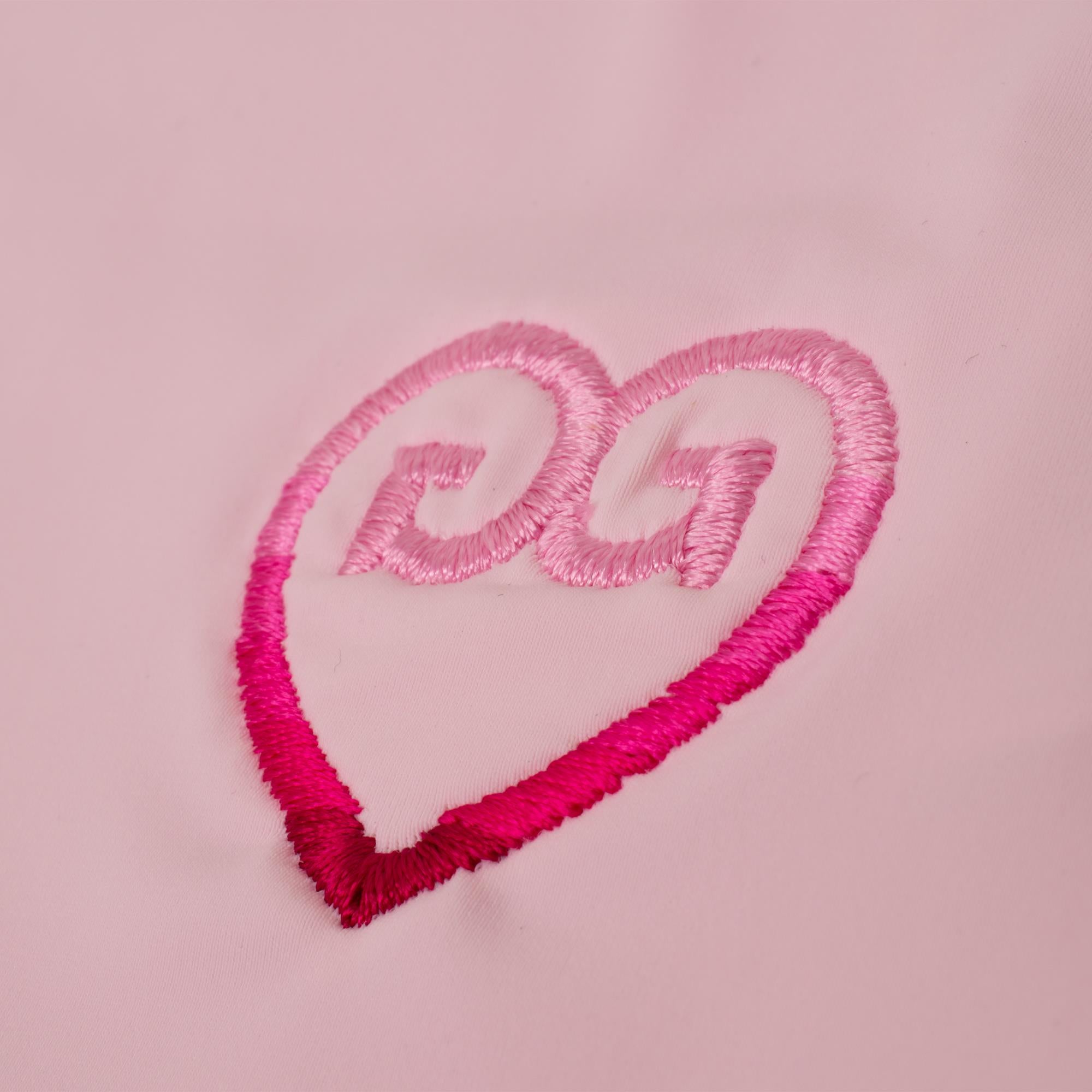 G/FORE Silky Tech Nylon Gradient Heart Ladies Sleeveless Golf Polo Shirt Blush