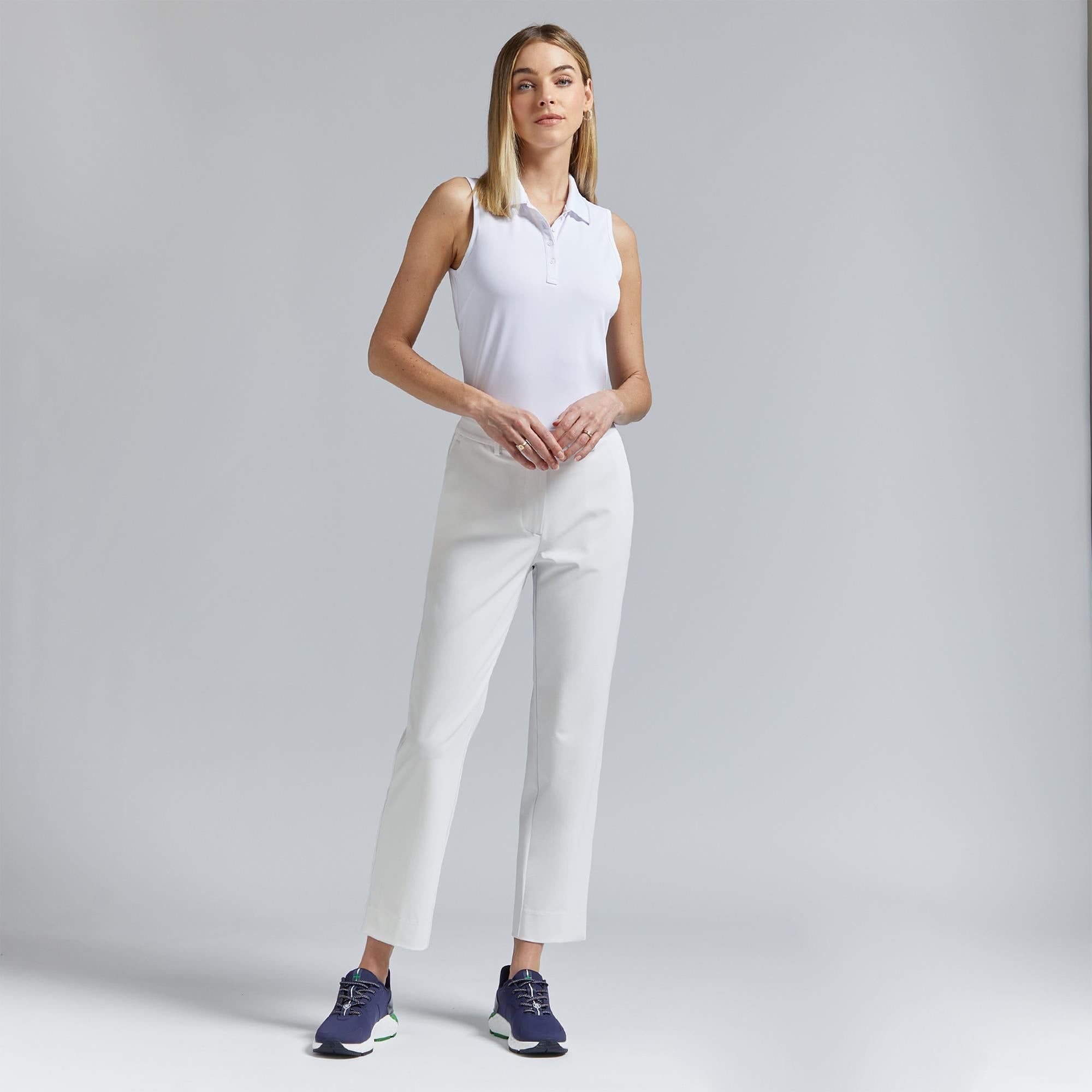 G/FORE Pleated Rib Collar Gradient Heart Ladies Sleeveless Golf Polo Snow