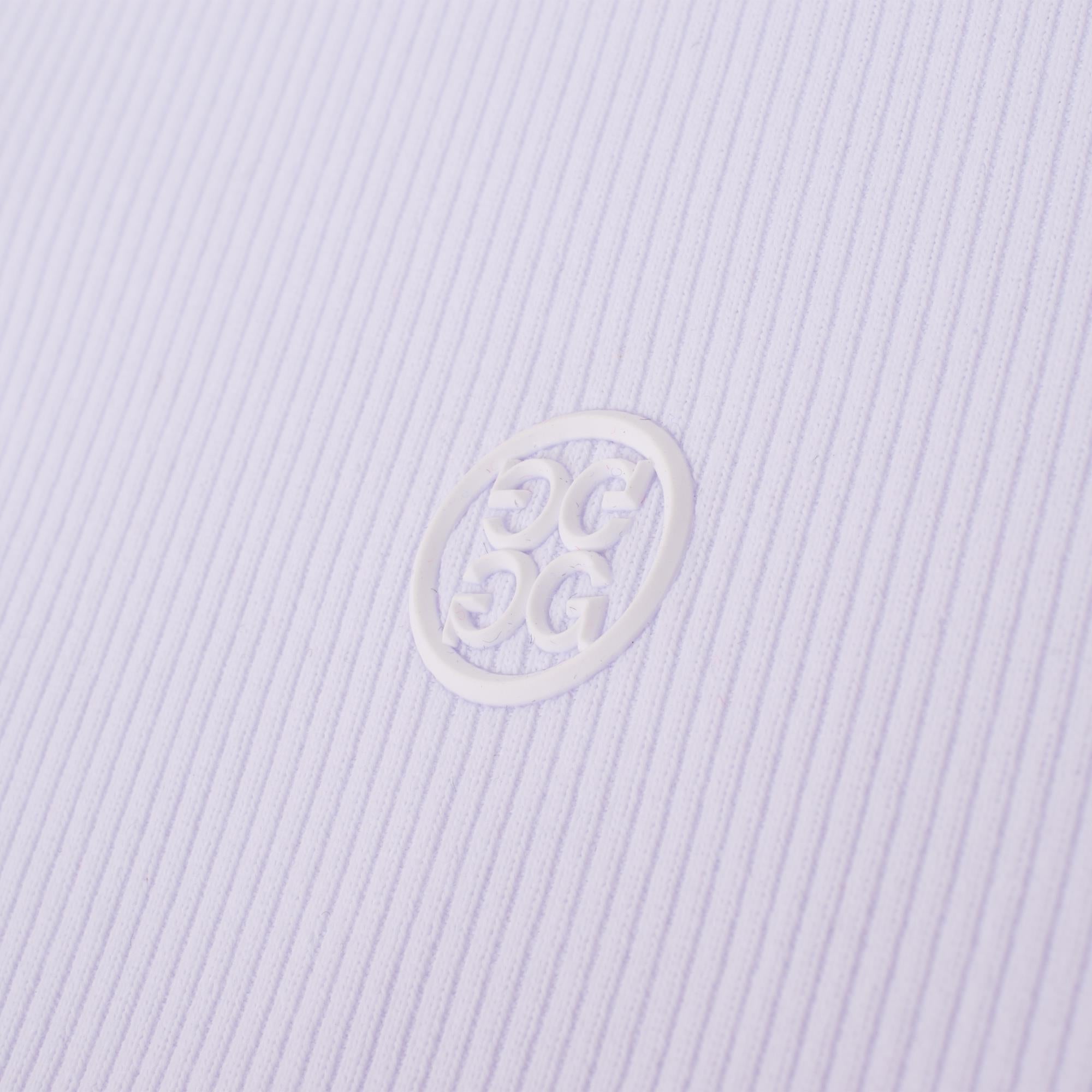 G/FORE Contrast Collar Ribbed Tech Nylon Gradient Heart Ladies Golf Polo Shirt Snow