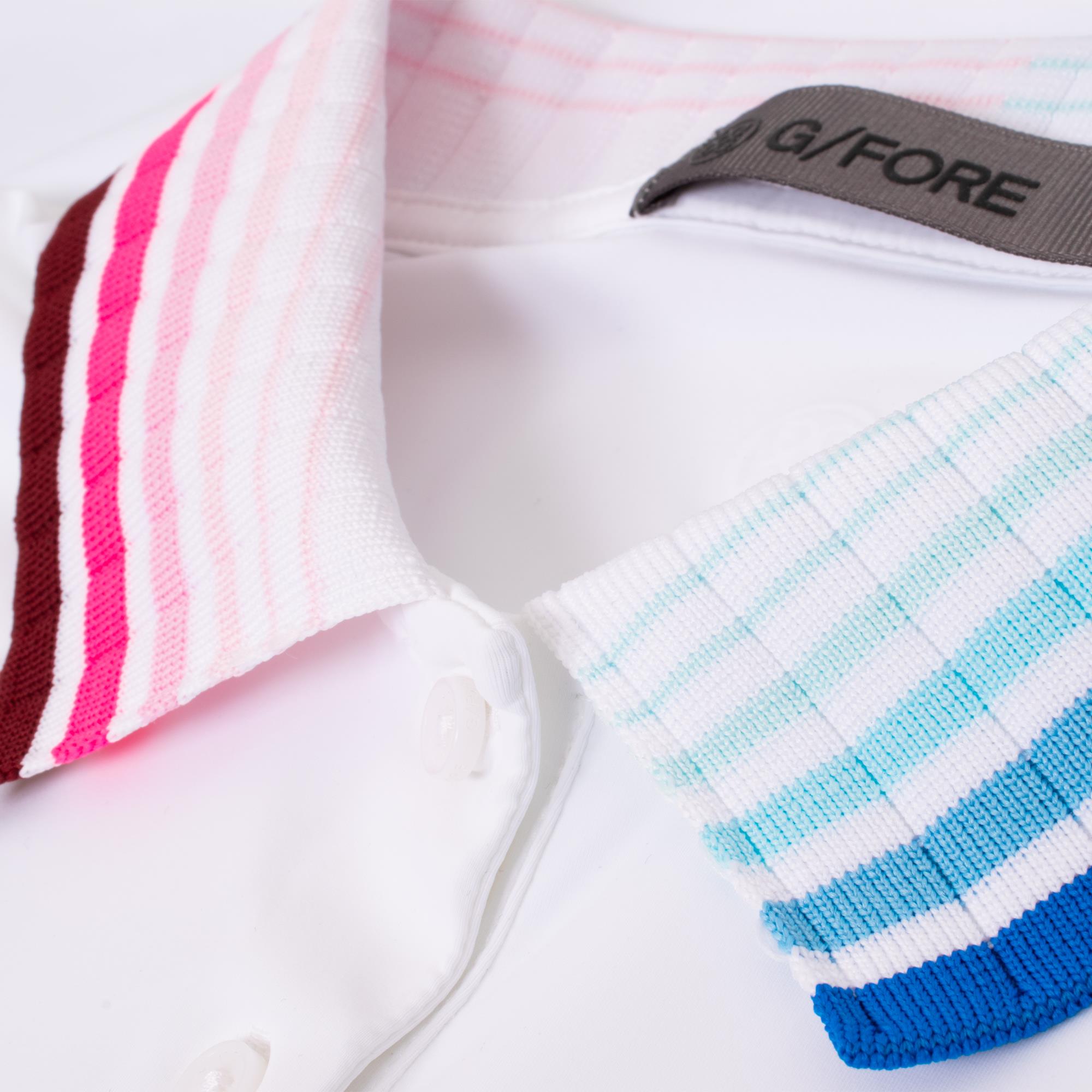 G/FORE Silky Tech Nylon Gradient Heart Ladies Long Sleeve Golf Polo Shirt Snow