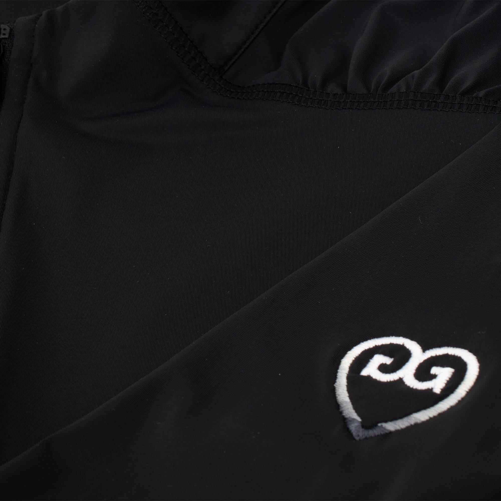 G/FORE Silky Tech Nylon Ruched Gradient Heart Ladies Golf Mid Layer Onyx