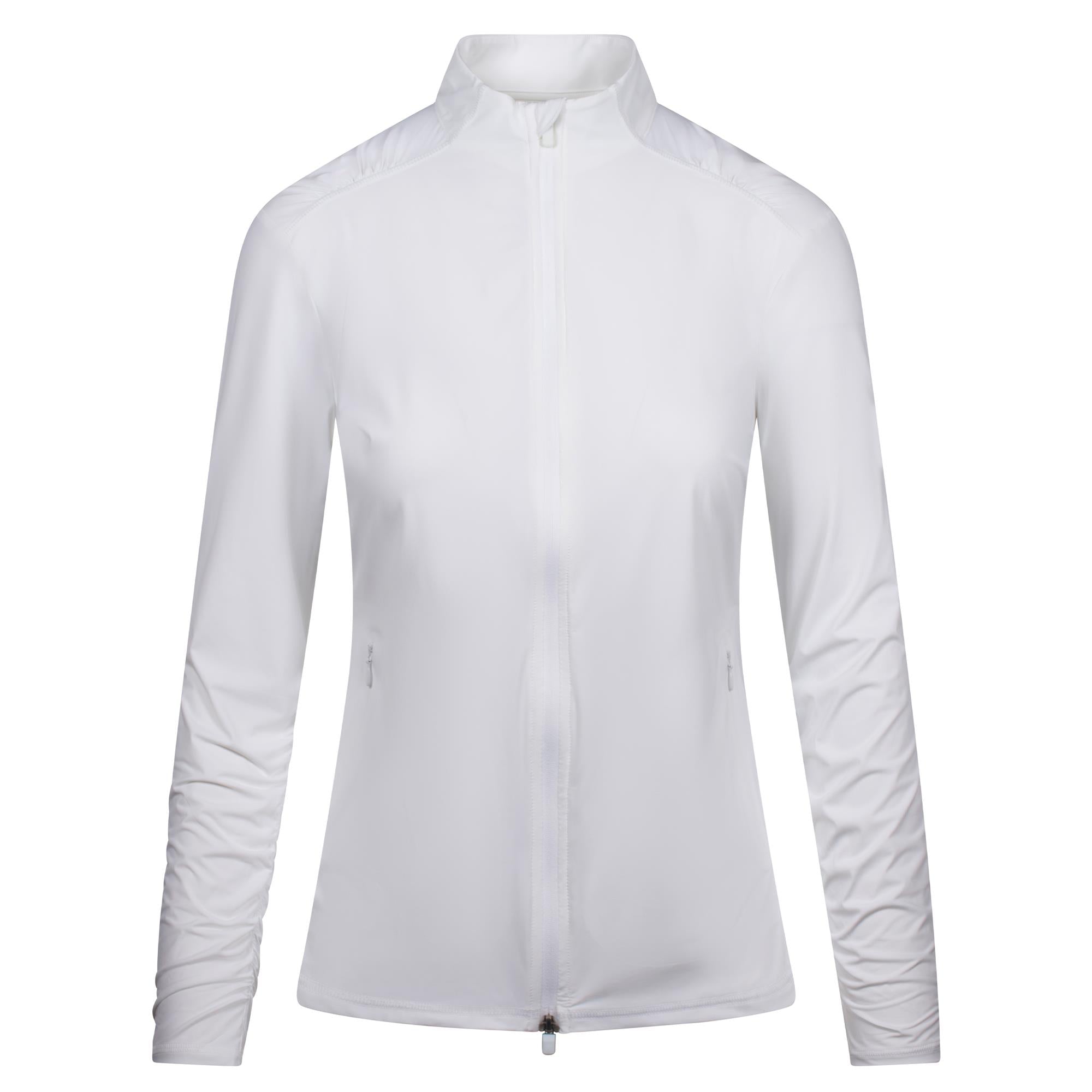 G/FORE Silky Tech Nylon Ruched Gradient Heart Ladies Golf Mid Layer Snow