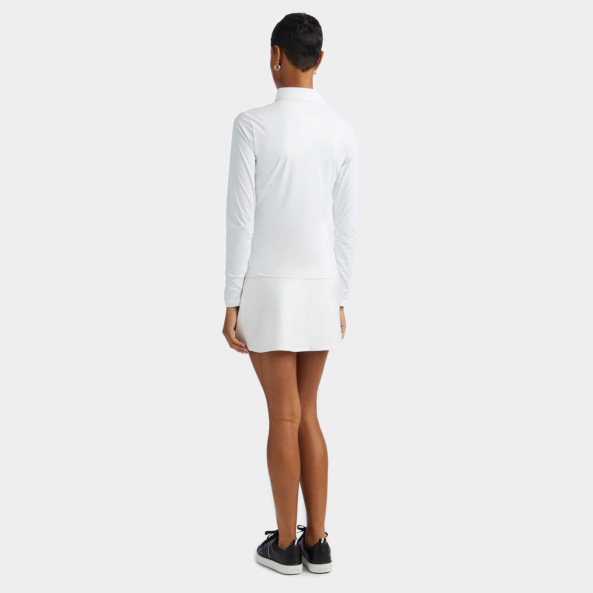 G/FORE Silky Tech Nylon Ruched Gradient Heart Ladies Golf Mid Layer Snow