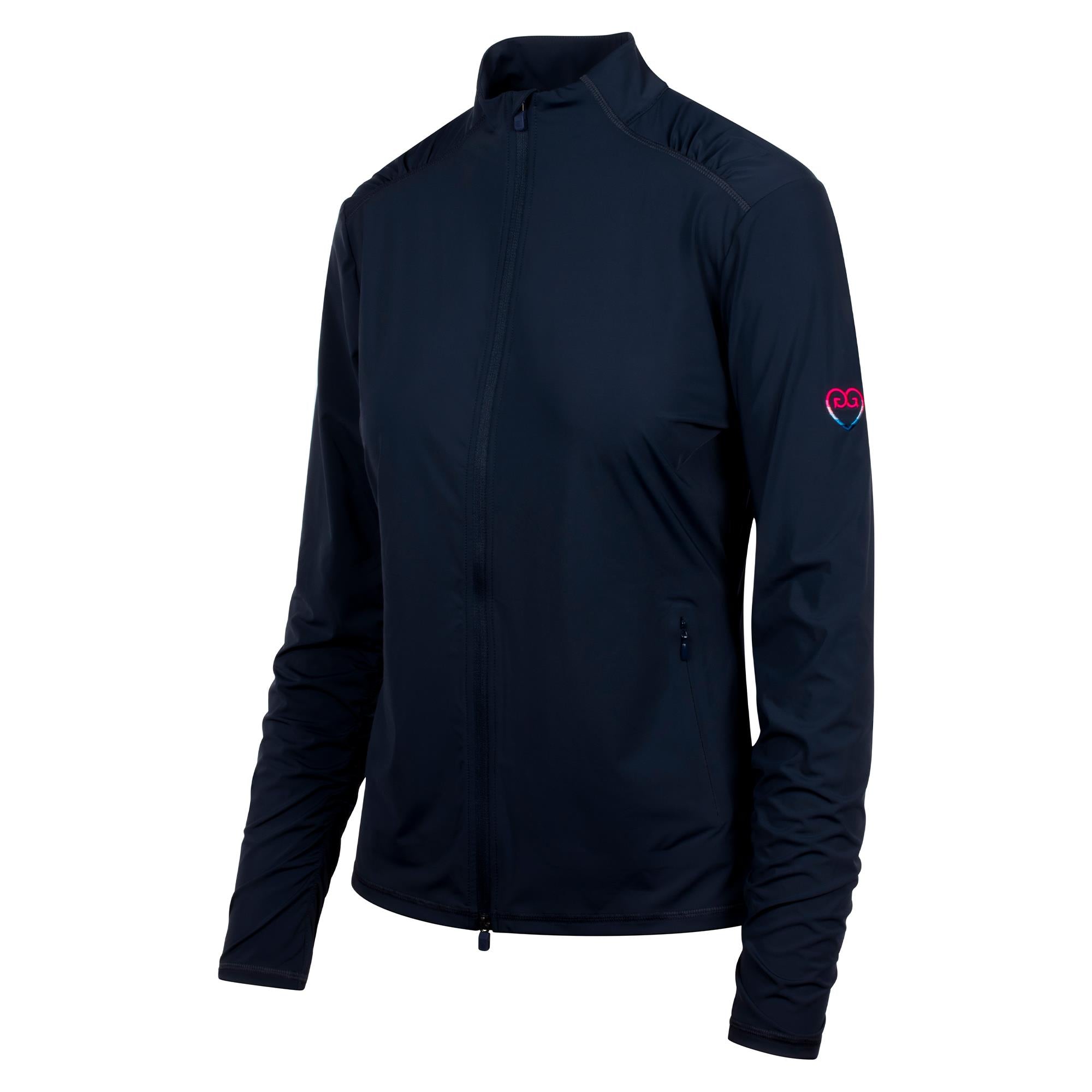 G/FORE Silky Tech Nylon Ruched Gradient Heart Ladies Golf Mid Layer Twilight
