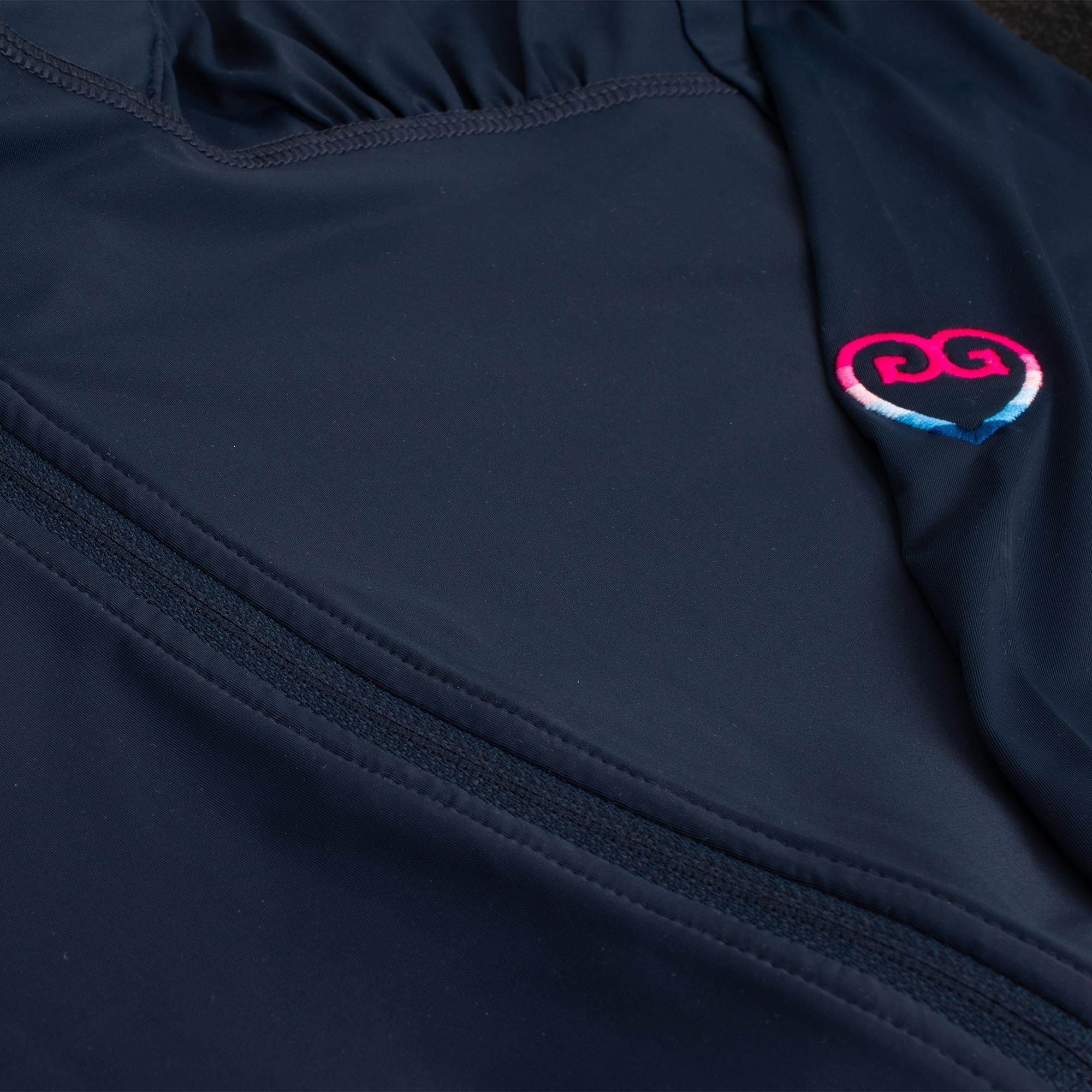 G/FORE Silky Tech Nylon Ruched Gradient Heart Ladies Golf Mid Layer Twilight