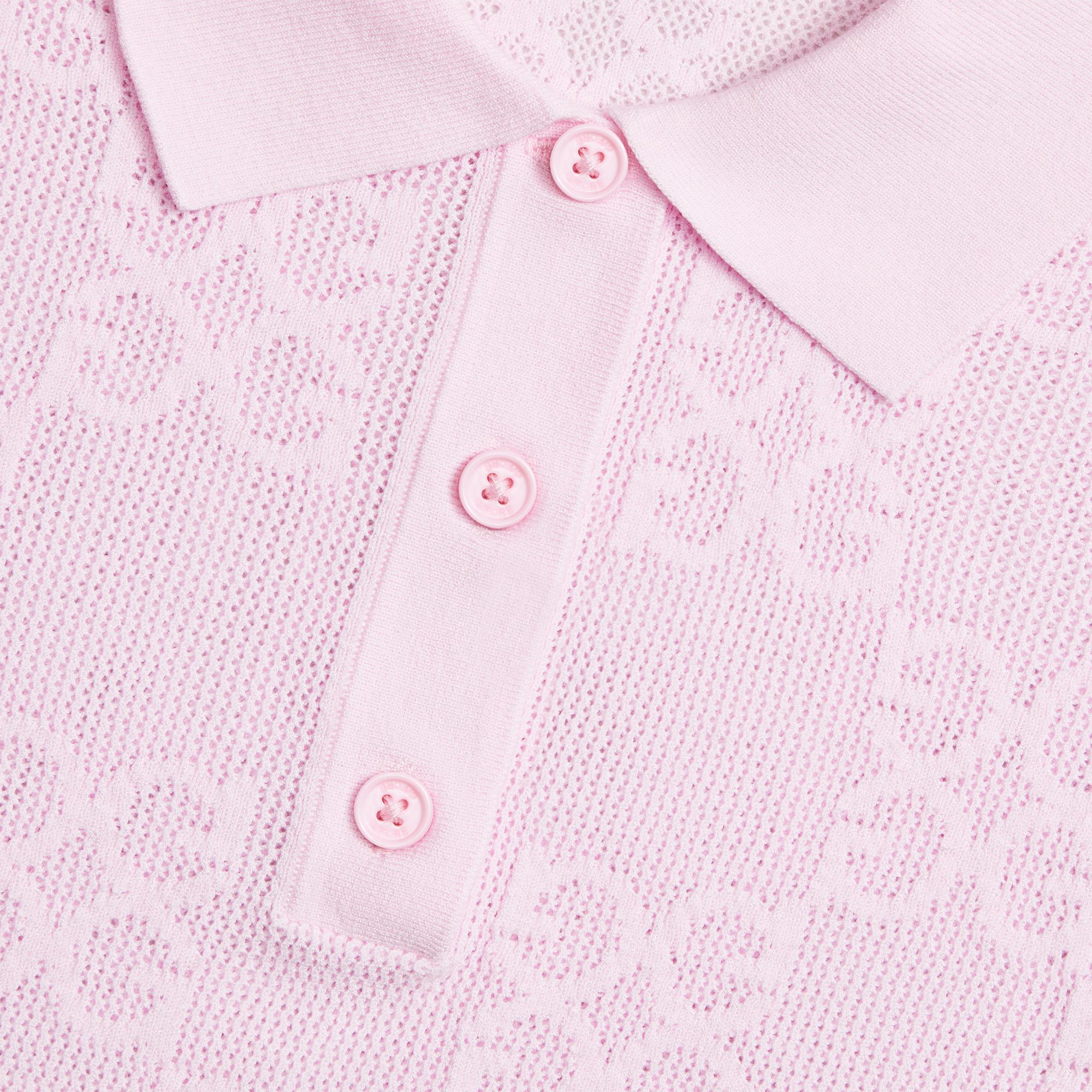 G/FORE Viscose Blend Pointelle Ladies Polo Sweater Blush