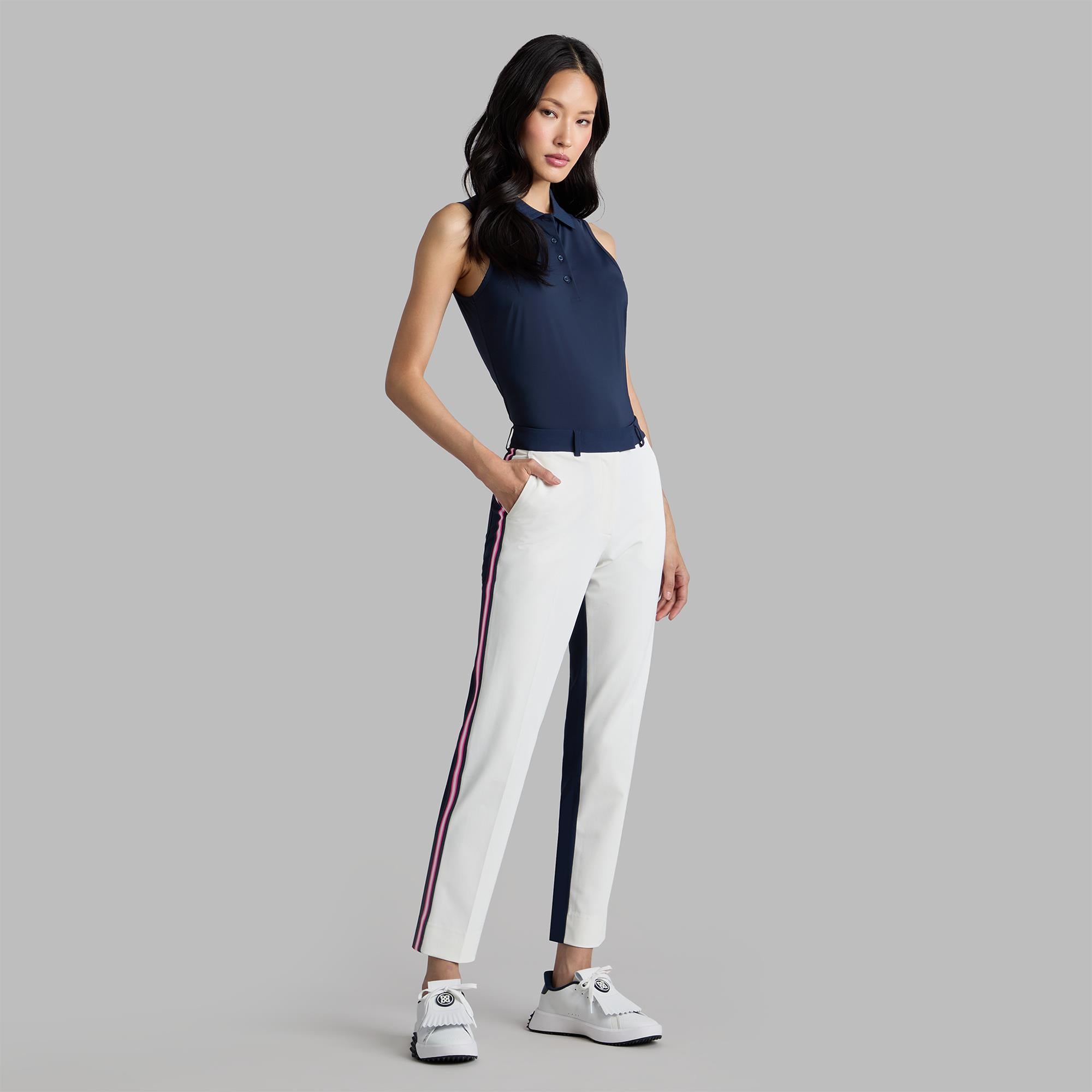 G/Fore Tux Stretch Twill Ladies Golf Trousers Chalk White/Twilight
