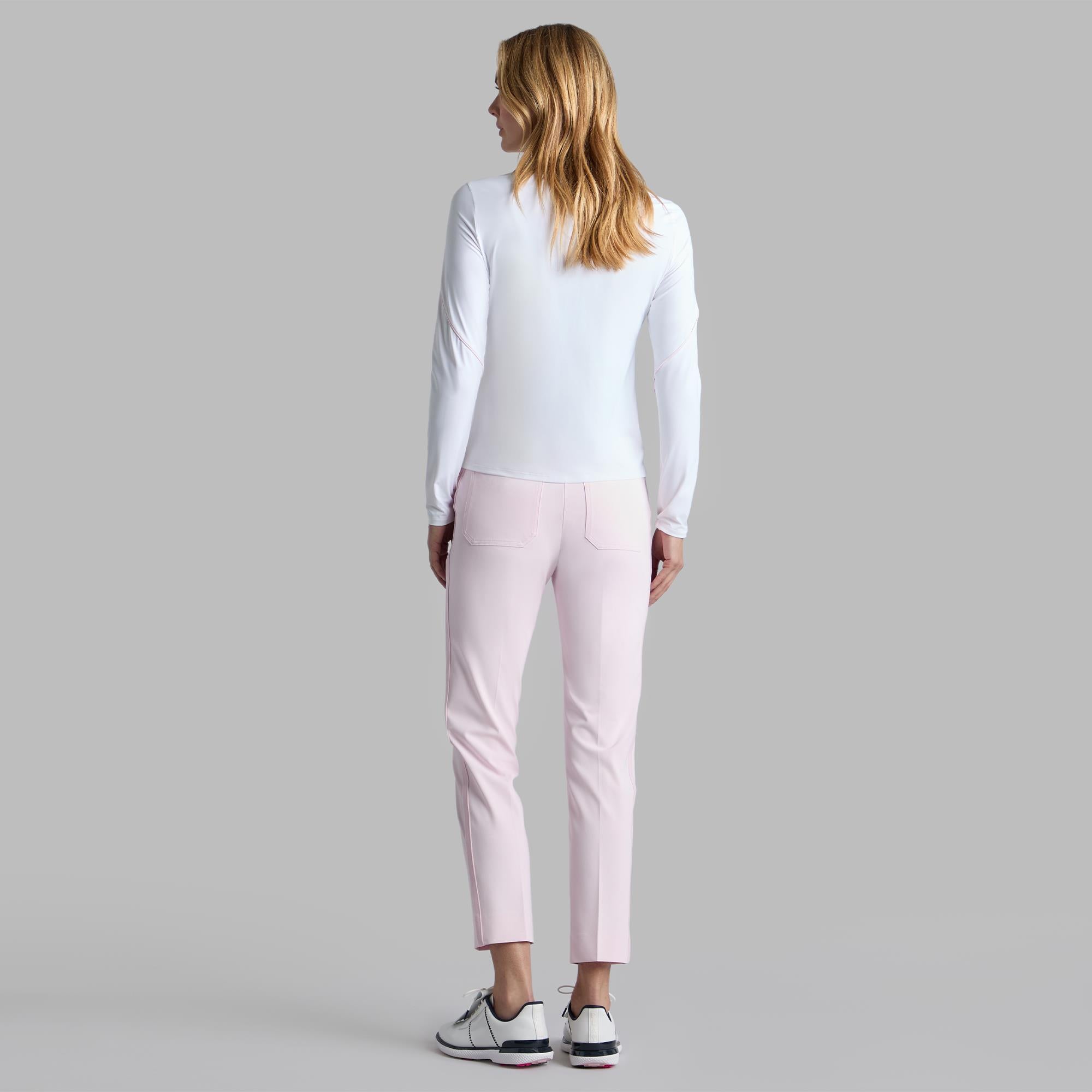 G/FORE Stretch Performance Twill Straight Leg Ladies Golf Trousers Blush