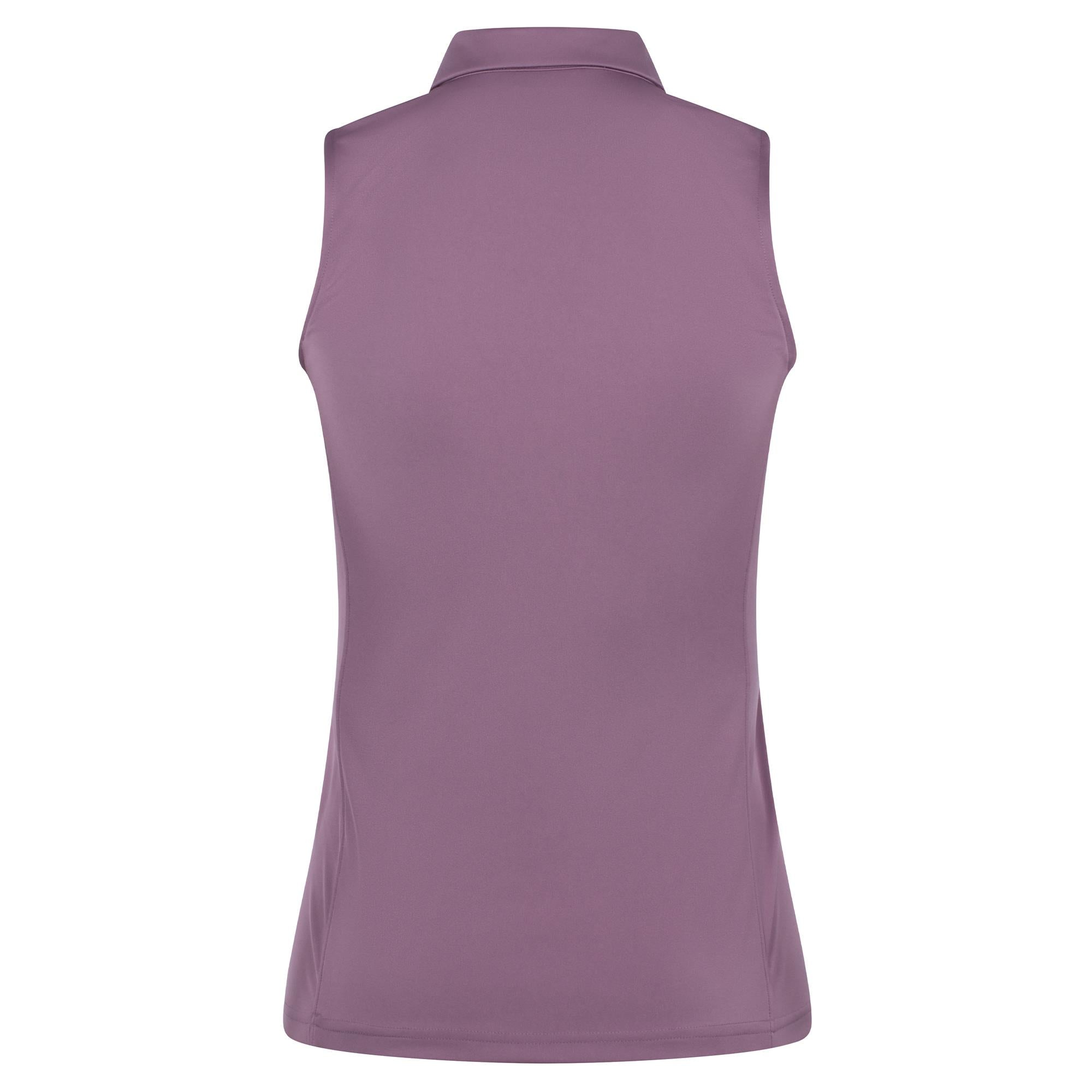 J Lindeberg Dena Ladies Sleeveless Golf Polo Shirt Very Grape