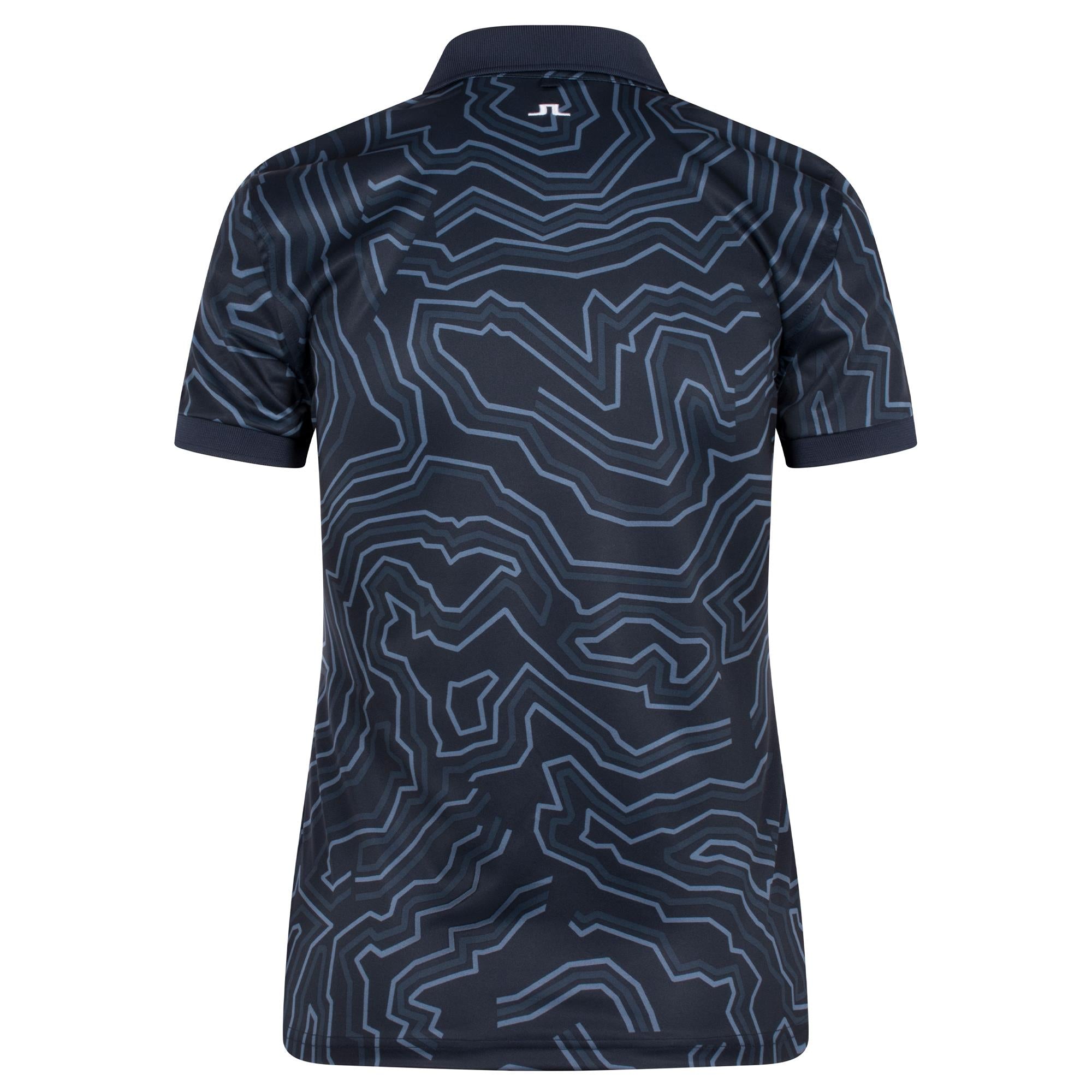 J Lindeberg Tour Tech Print Ladies Golf Polo Shirt Topo Navy L