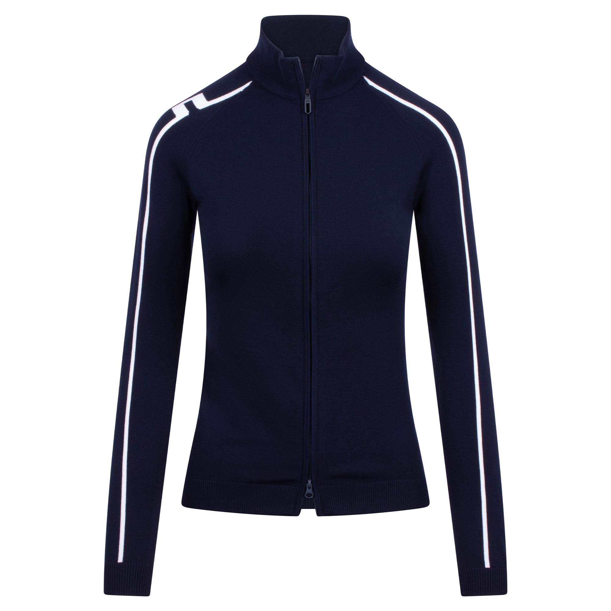 J Lindeberg Aubree Knitted Zip Ladies Golf Sweater Navy