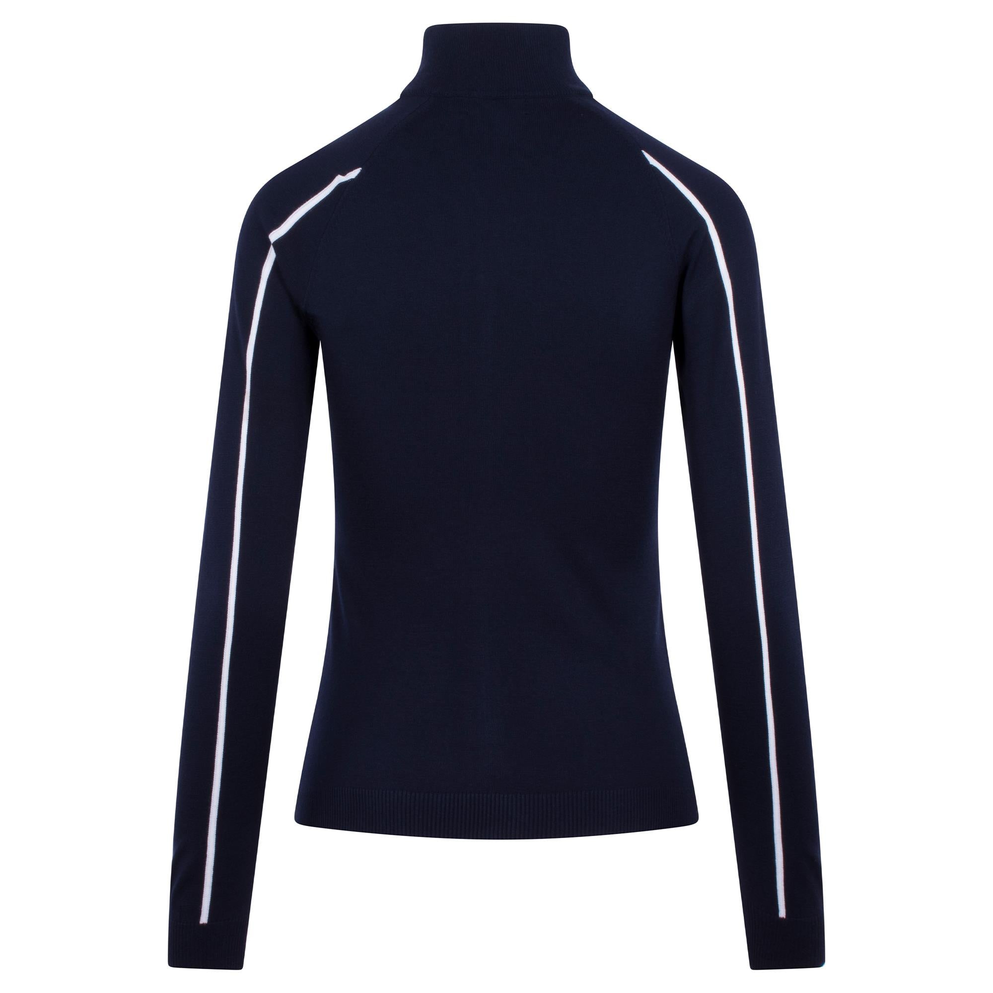J Lindeberg Aubree Knitted Zip Ladies Golf Sweater Navy